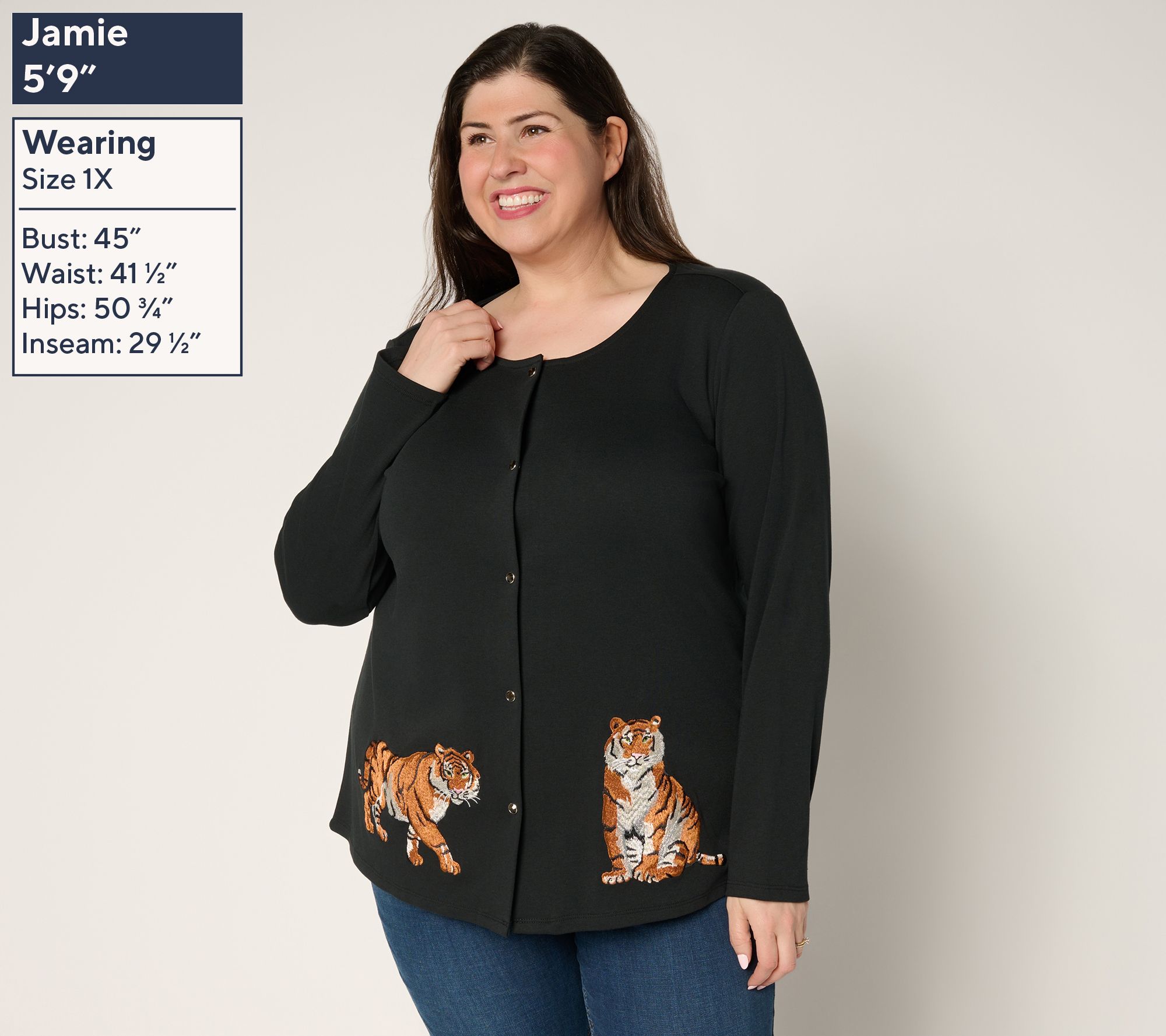 Quacker Factory On the Prowl Snap-Front Cardigan - QVC.com
