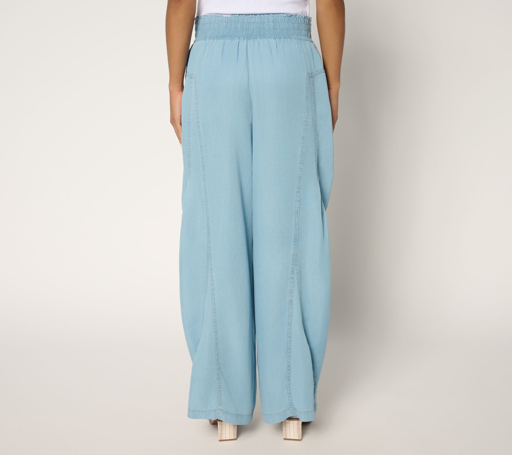 Peace Love World Boheme Drapey Lyocell Wide Leg Ankle Jeans - QVC.com