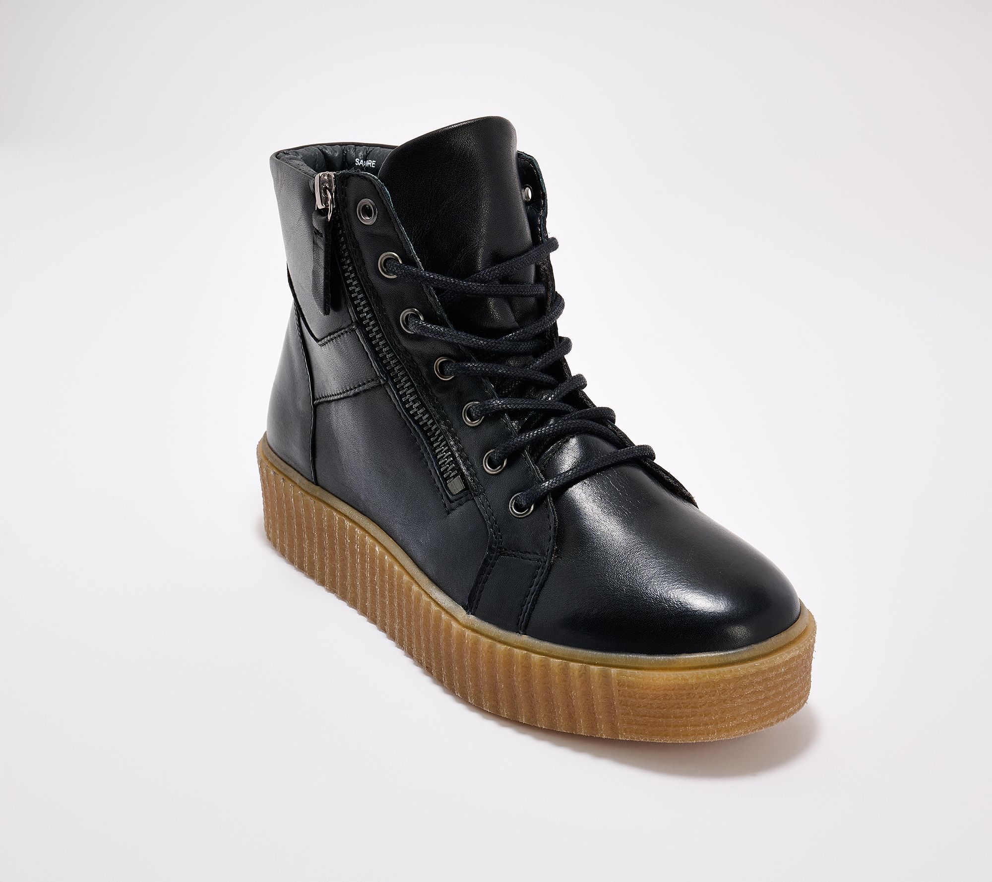 Miz Mooz Leather Mid-Top Casual Sneakers - Saphire