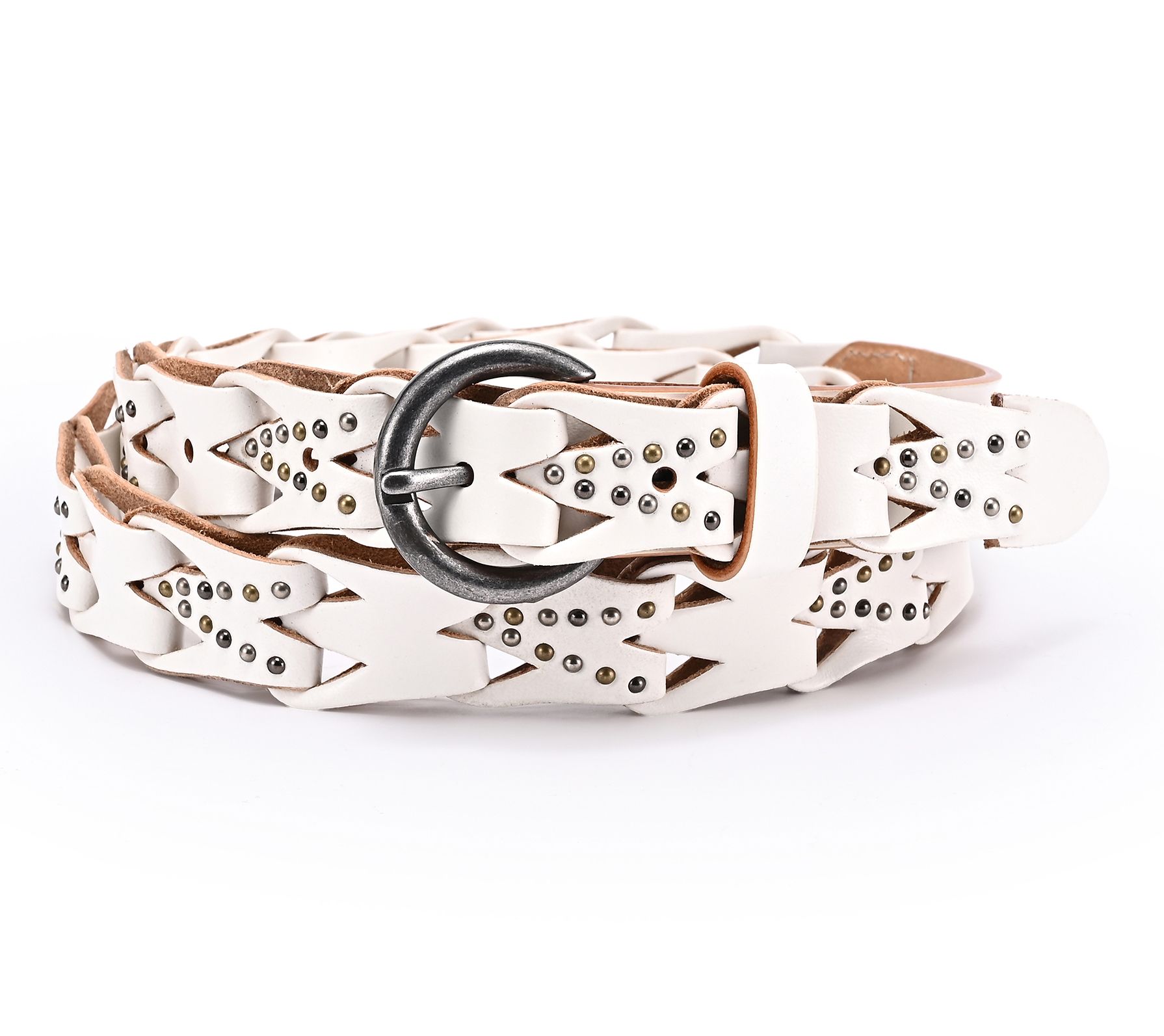 Old Trend Oranda Cove Leather Woven Belt - QVC.com