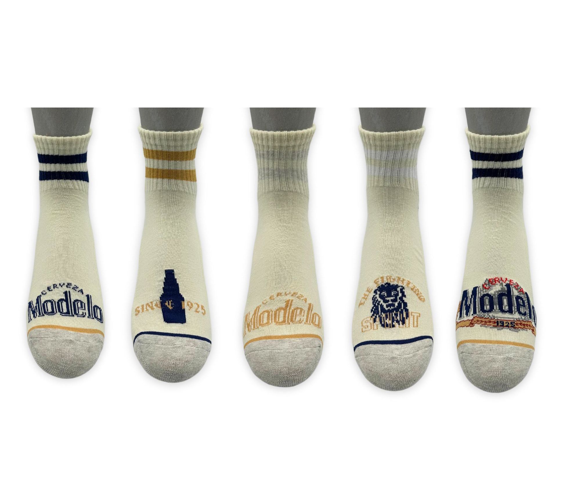Modelo Men's Set of 5 Quarter Crew Socks
