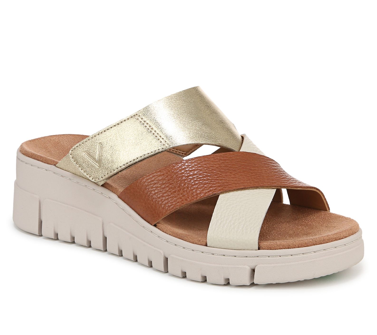 Vionic Leather Slide Sandals - Uptown Sunset