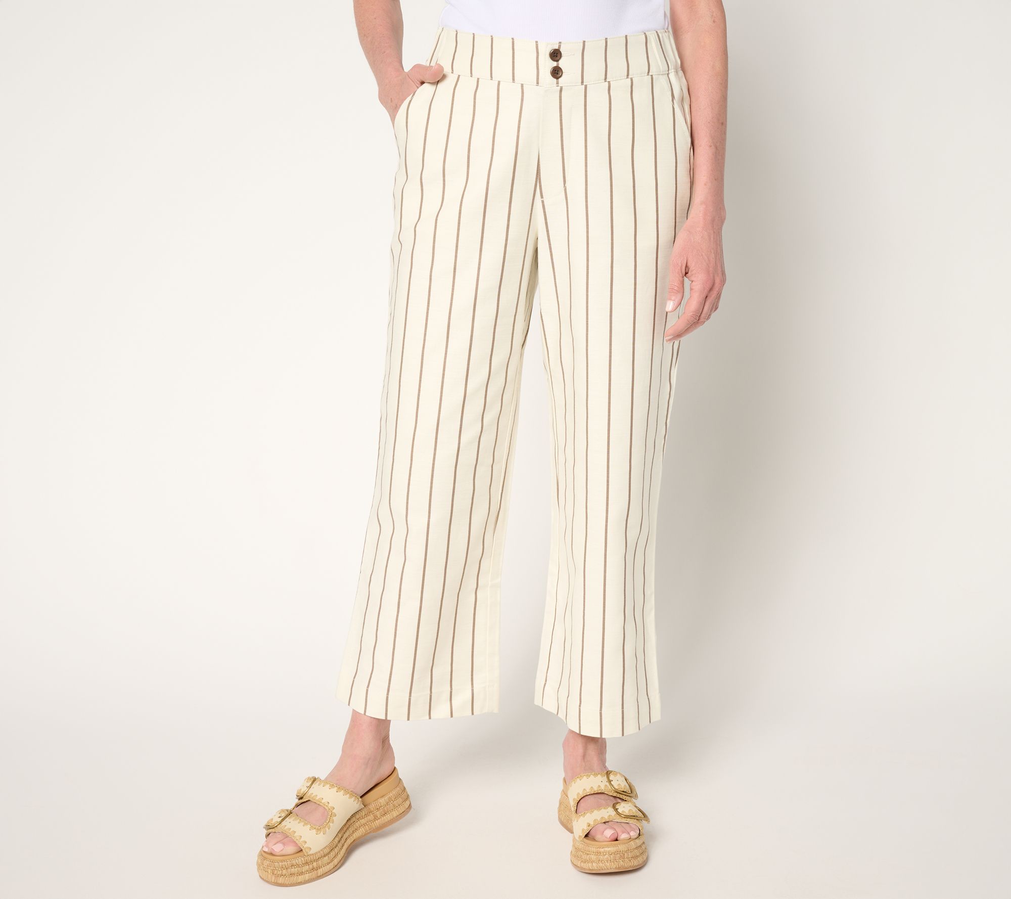 "As Is" Me by Jennie Garth Reg 100% Cotton Twill Crop Pant