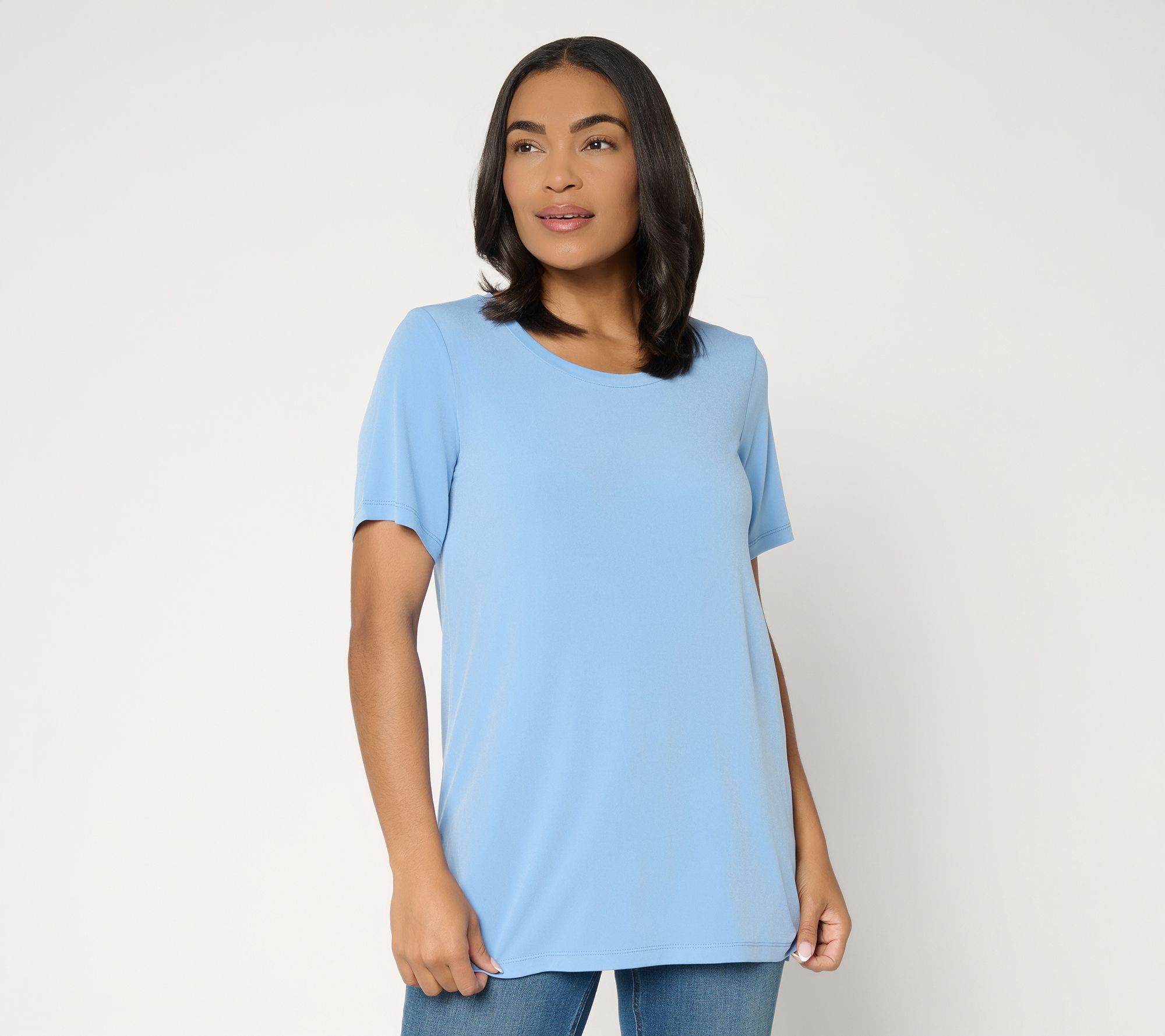  Susan Graver Essentials Regular Liquid Knit U-Neck Tunic