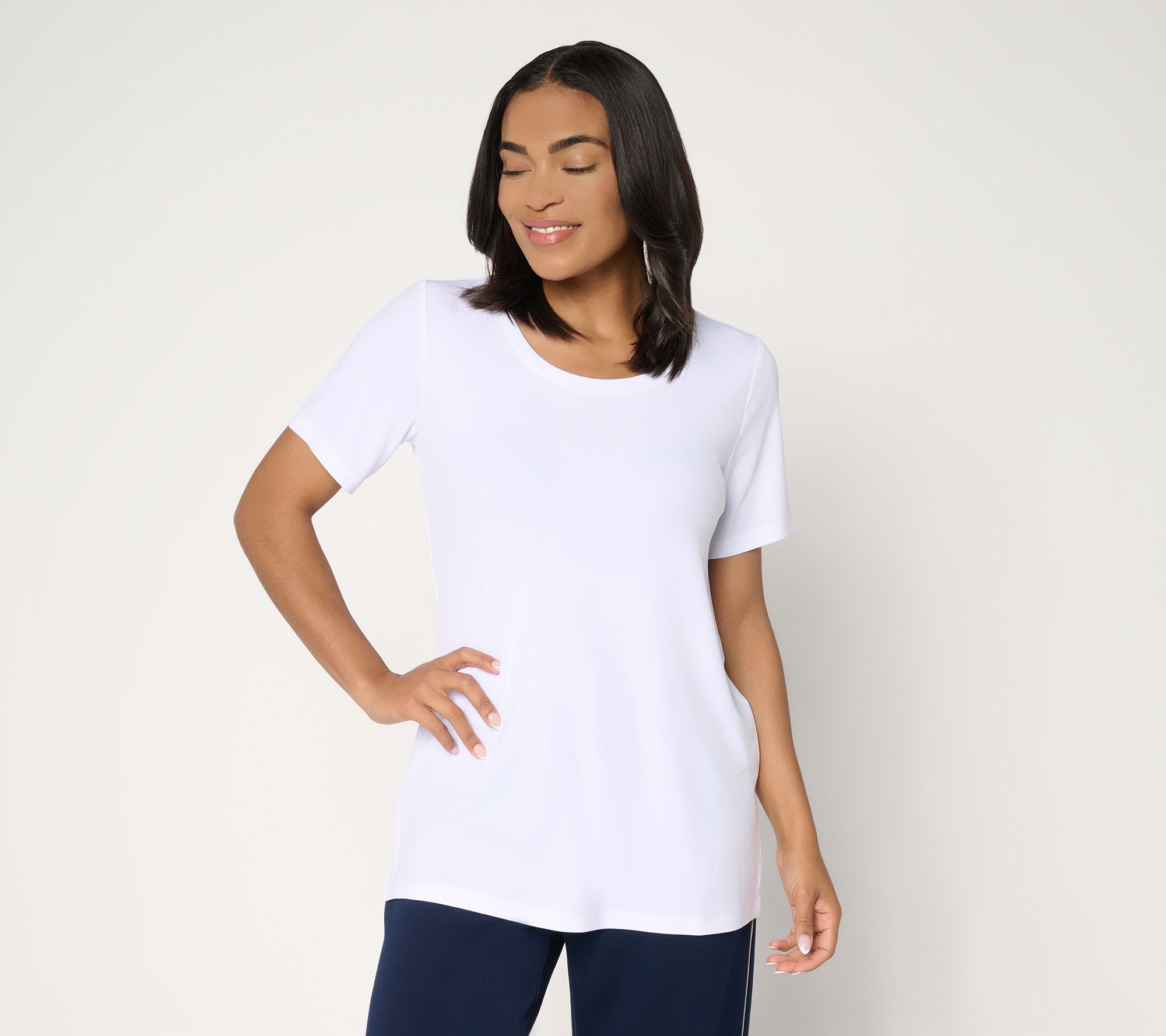 Susan Graver Essentials Regular Liquid Knit U-Neck Tunic