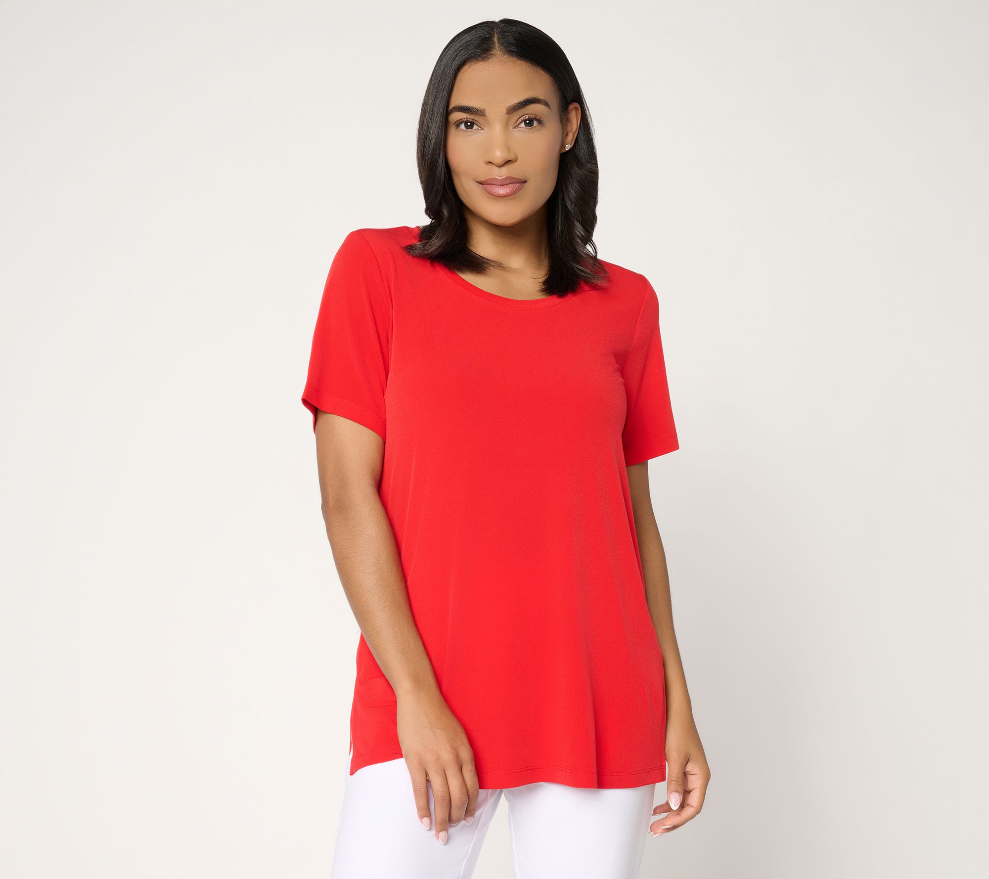 Susan Graver Essentials Regular Liquid Knit U-Neck Tunic