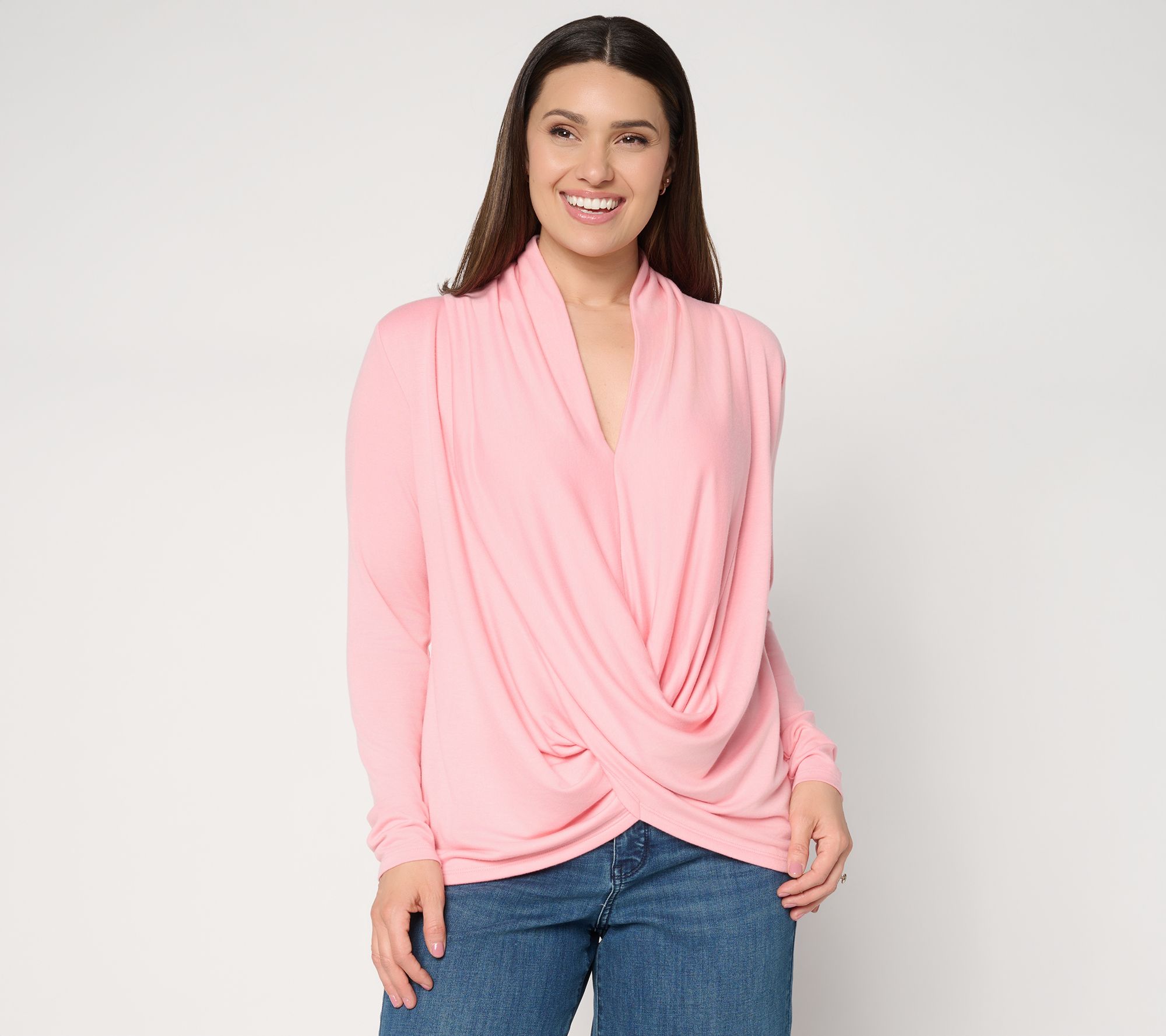 Mally Roncal Fabulush Knit Draped Front Top