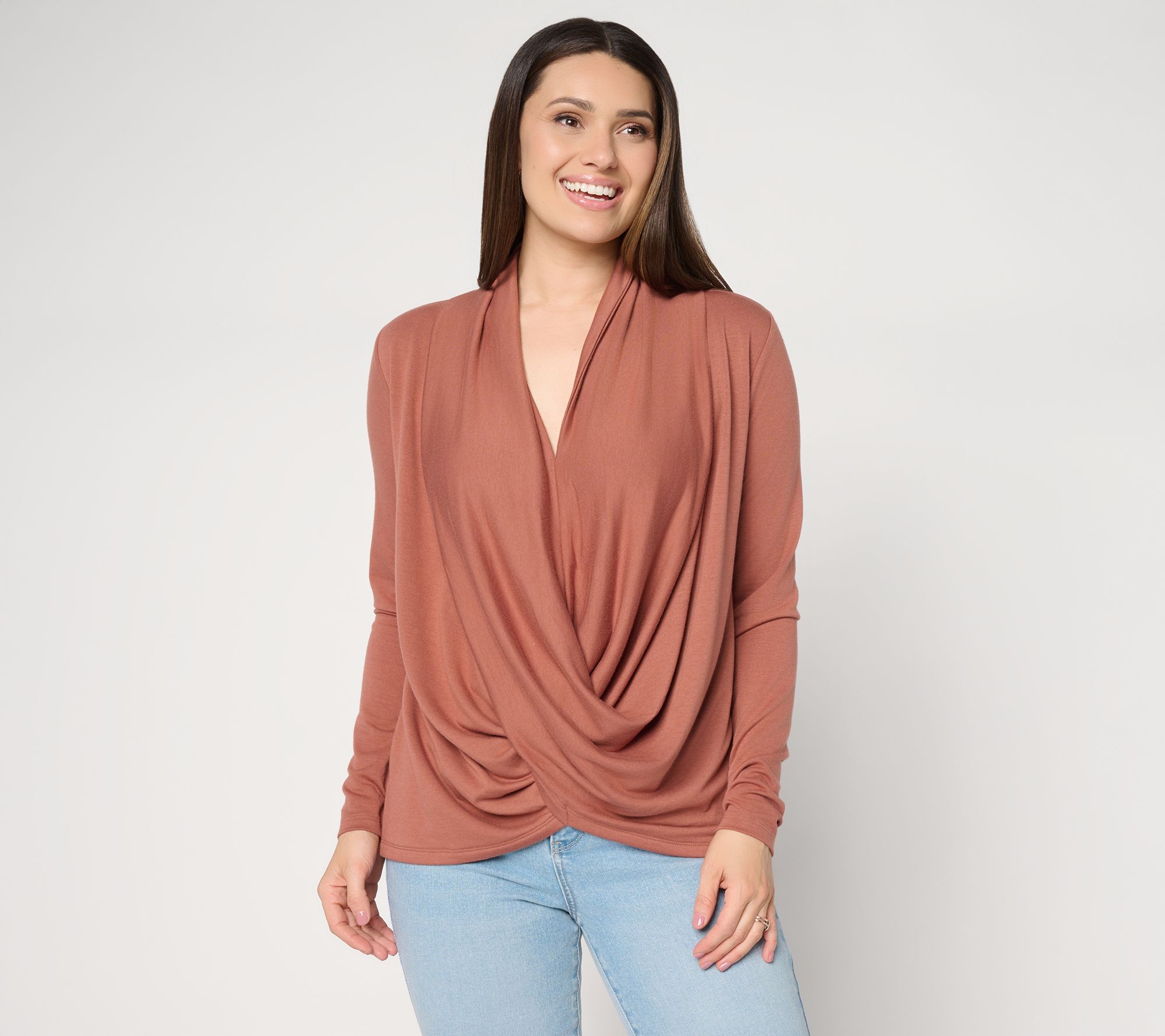 Mally Roncal Fabulush Knit Draped Front Top