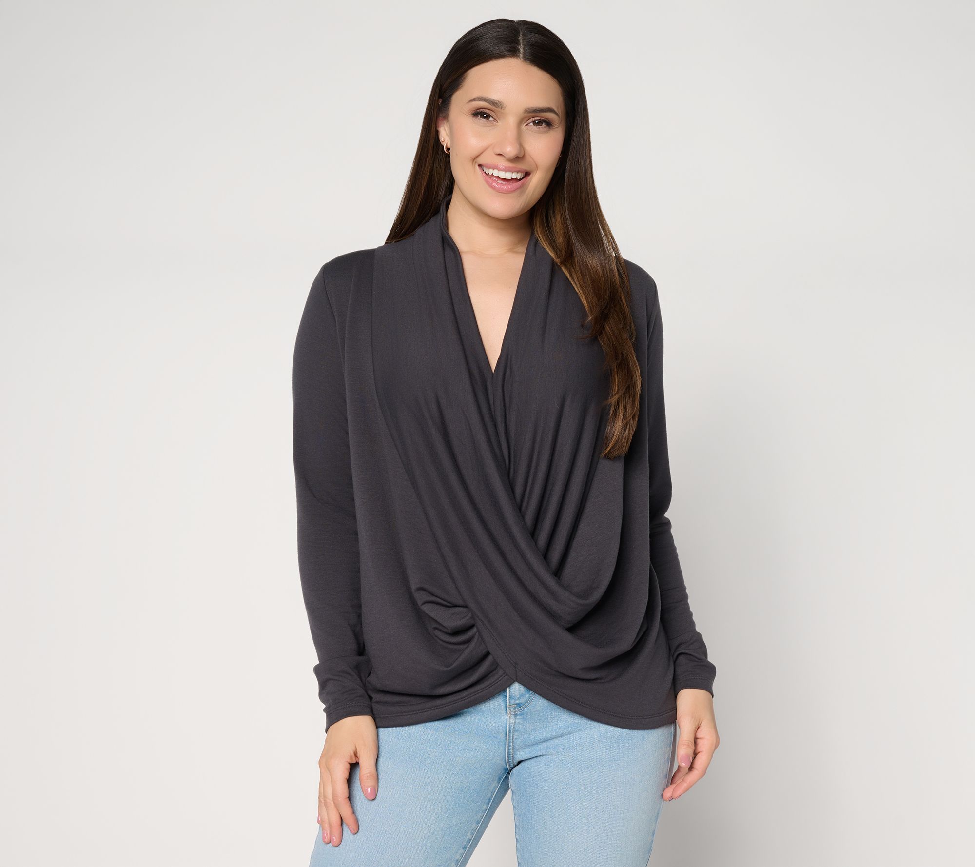 Mally Roncal Fabulush Knit Draped Front Top