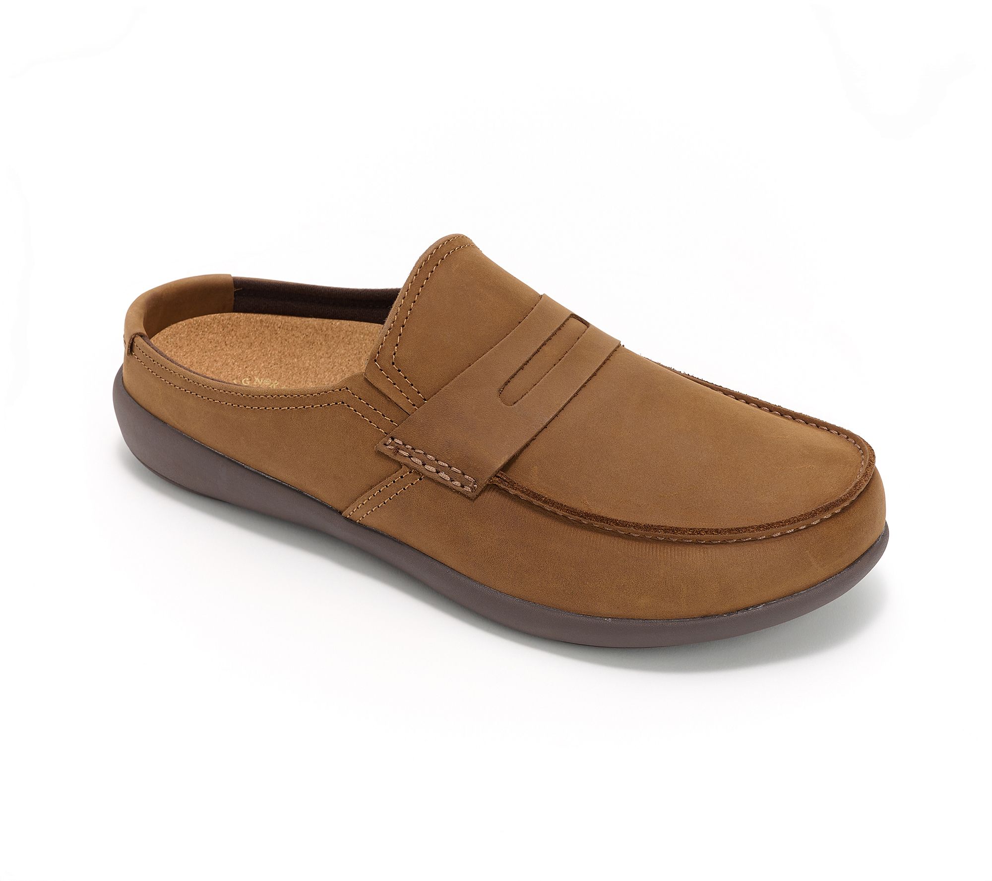 Revitalign Orthotic Men's Nubuck Leather Slides - Fresco