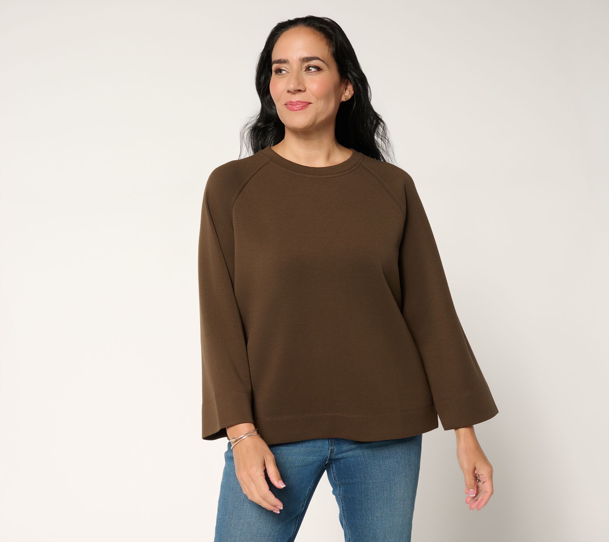 "As Is" Martha Stewart Signature Comfort Stretch Boxy Modern Top