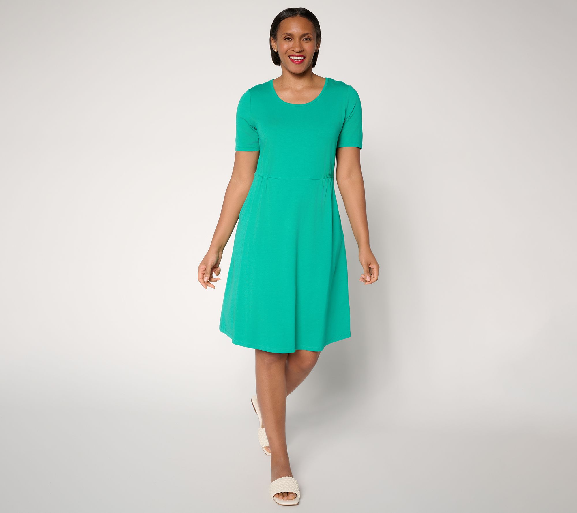 Denim & Co. Tall Favorite Jersey Printed or Solid Dress