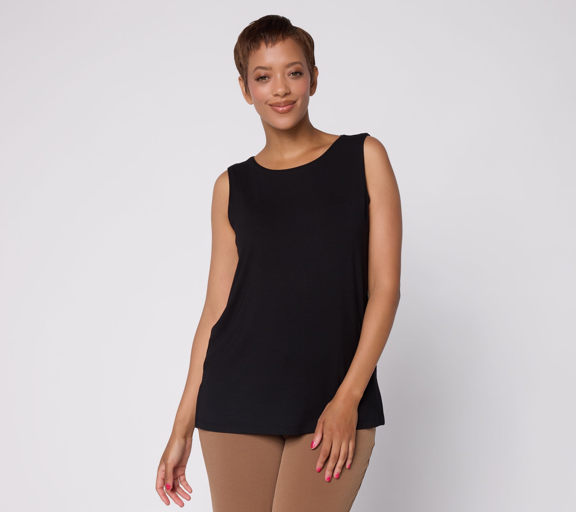 Susan Graver Essentials Rayon Allure Knit Bateau Neck Top
