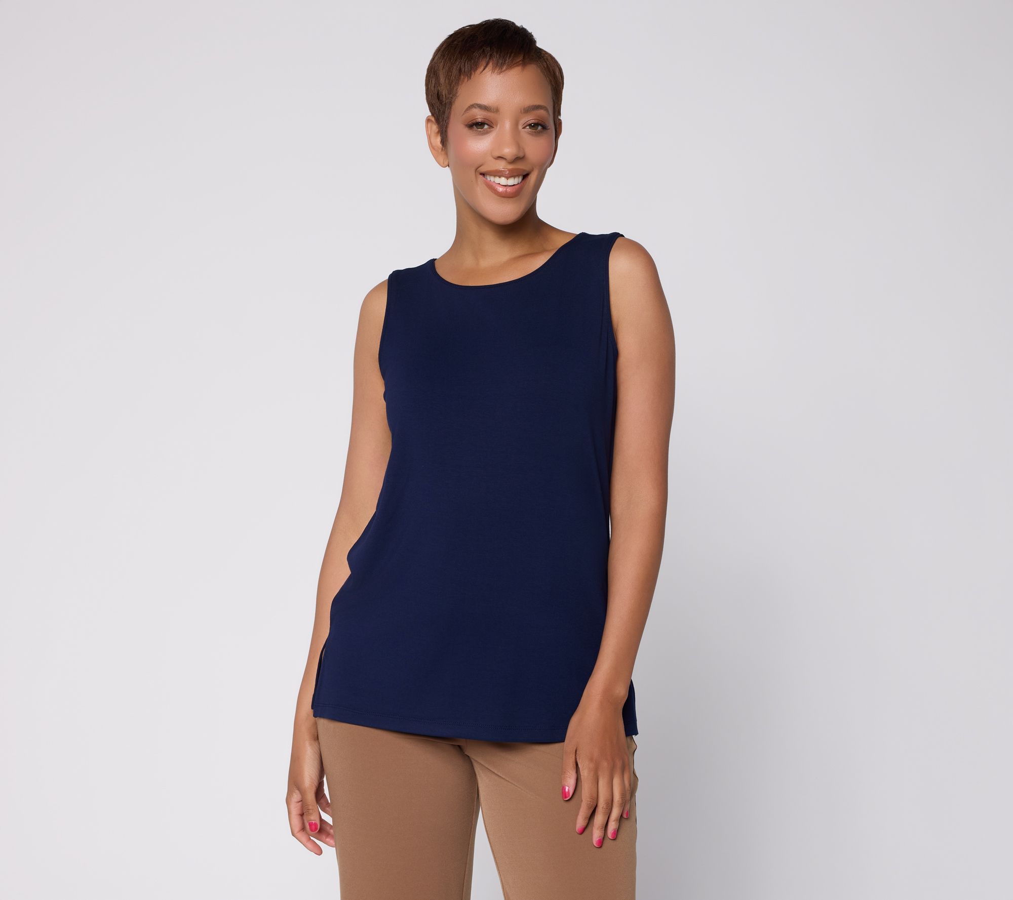 Susan Graver Essentials Rayon Allure Knit Bateau Neck Top