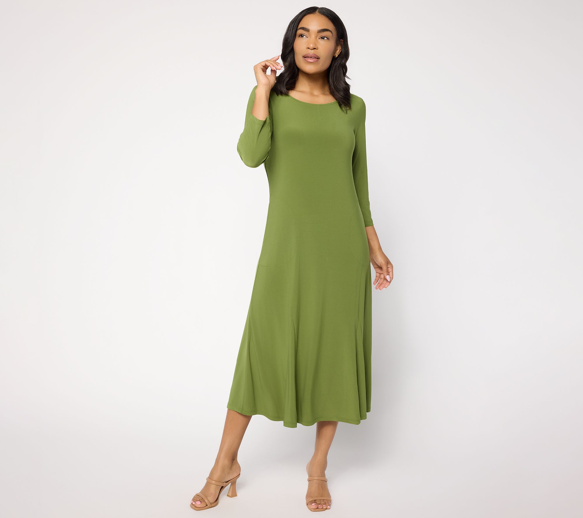 Attitudes by Renee Petite Fit and Flare Como Jersey Midi Dress