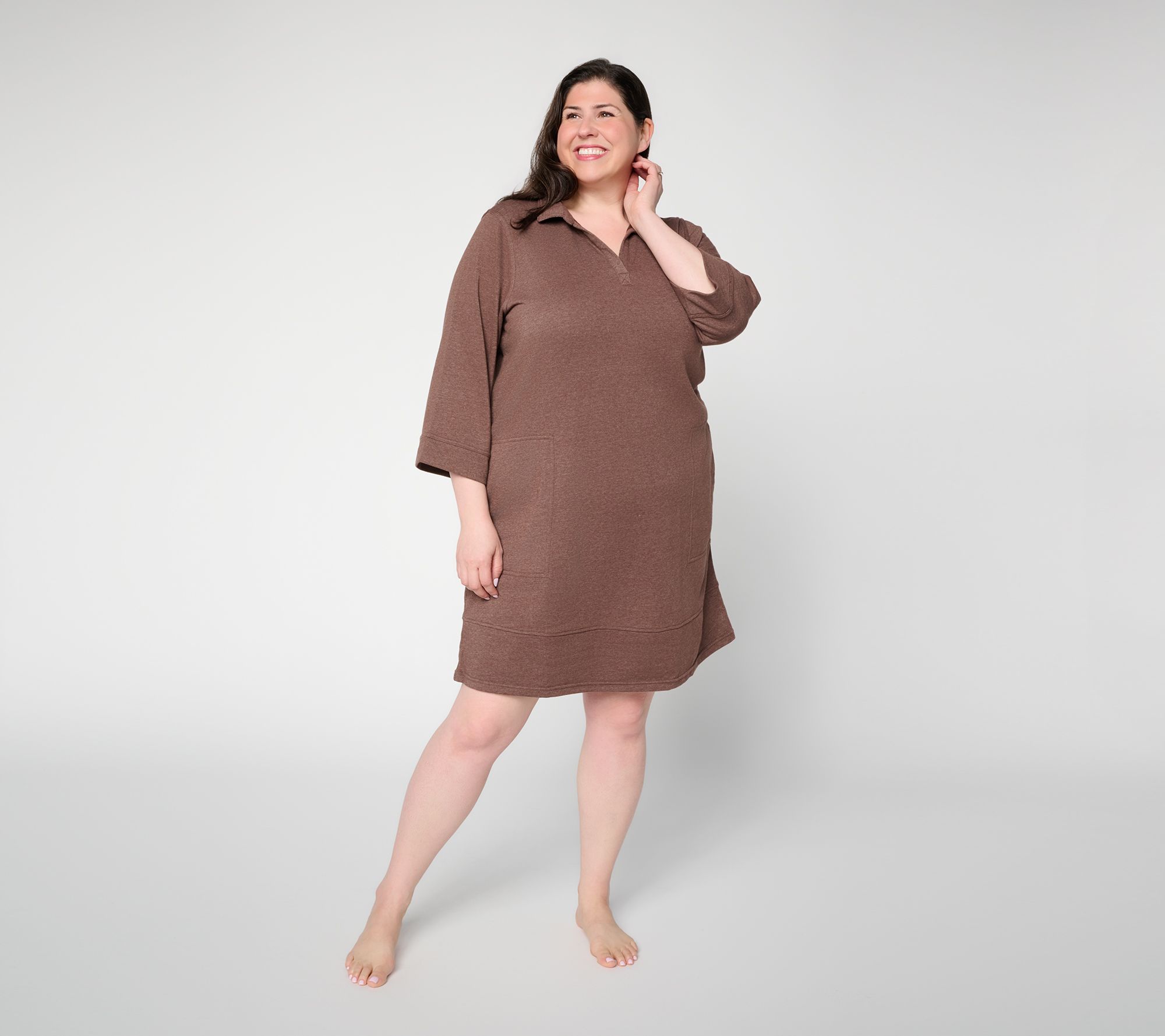 Cuddl Duds Denim Washed Knit Lounge Dress
