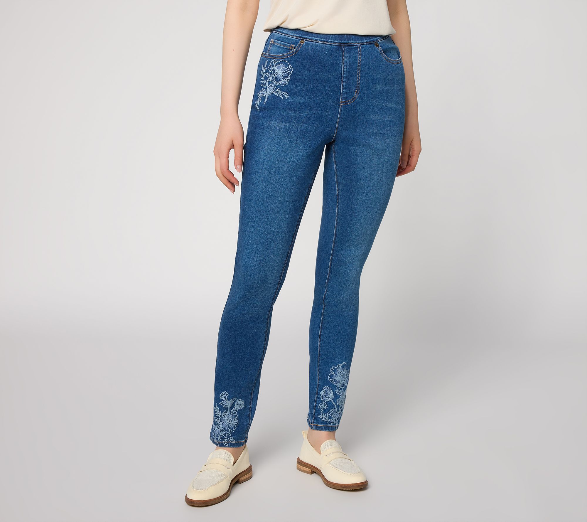 Ree by The Pioneer Woman Regular Indigo Embroidered Skinny Jeans