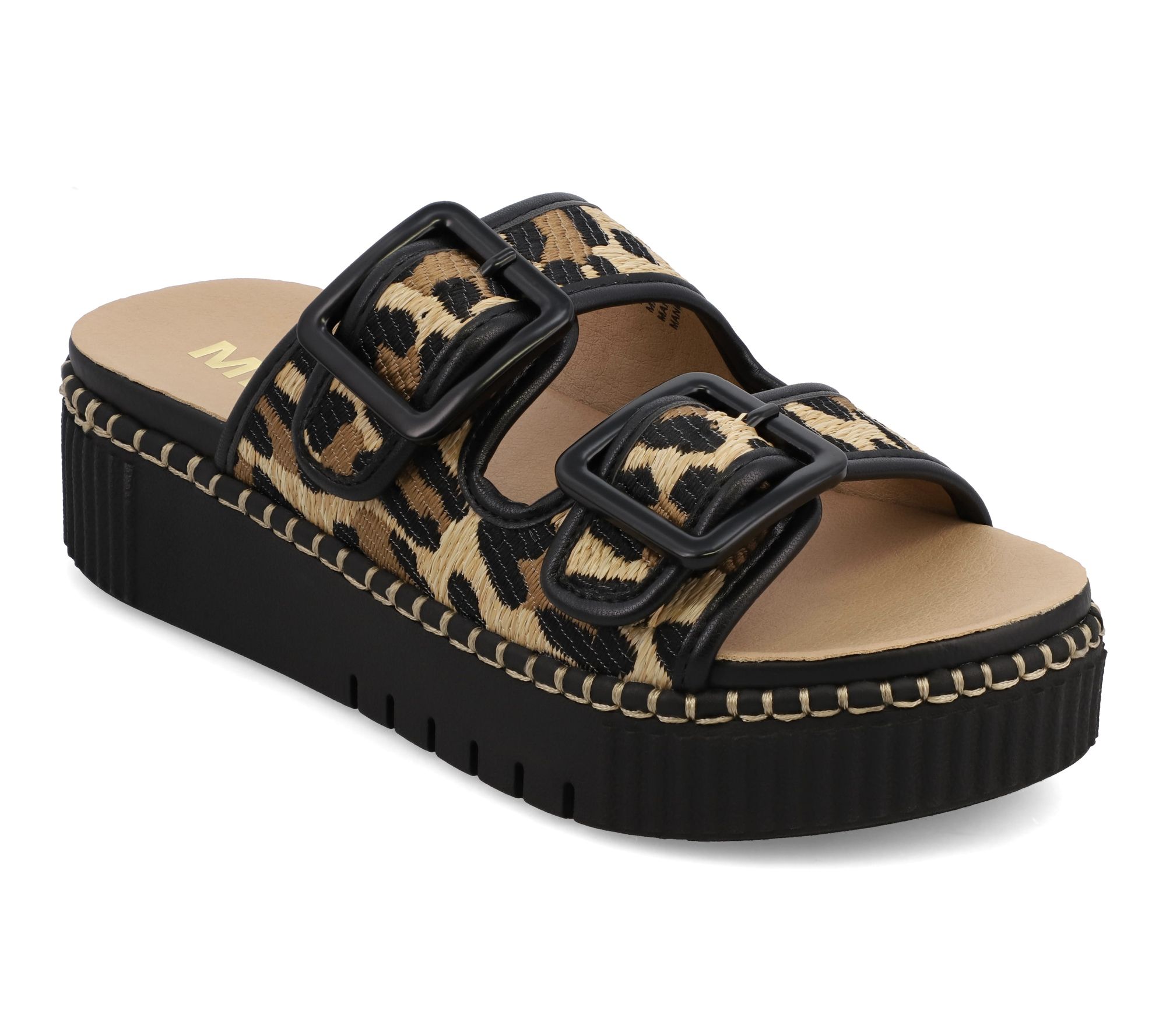 MIA Animal-Print Flatform Slide Sandals - Jimenna