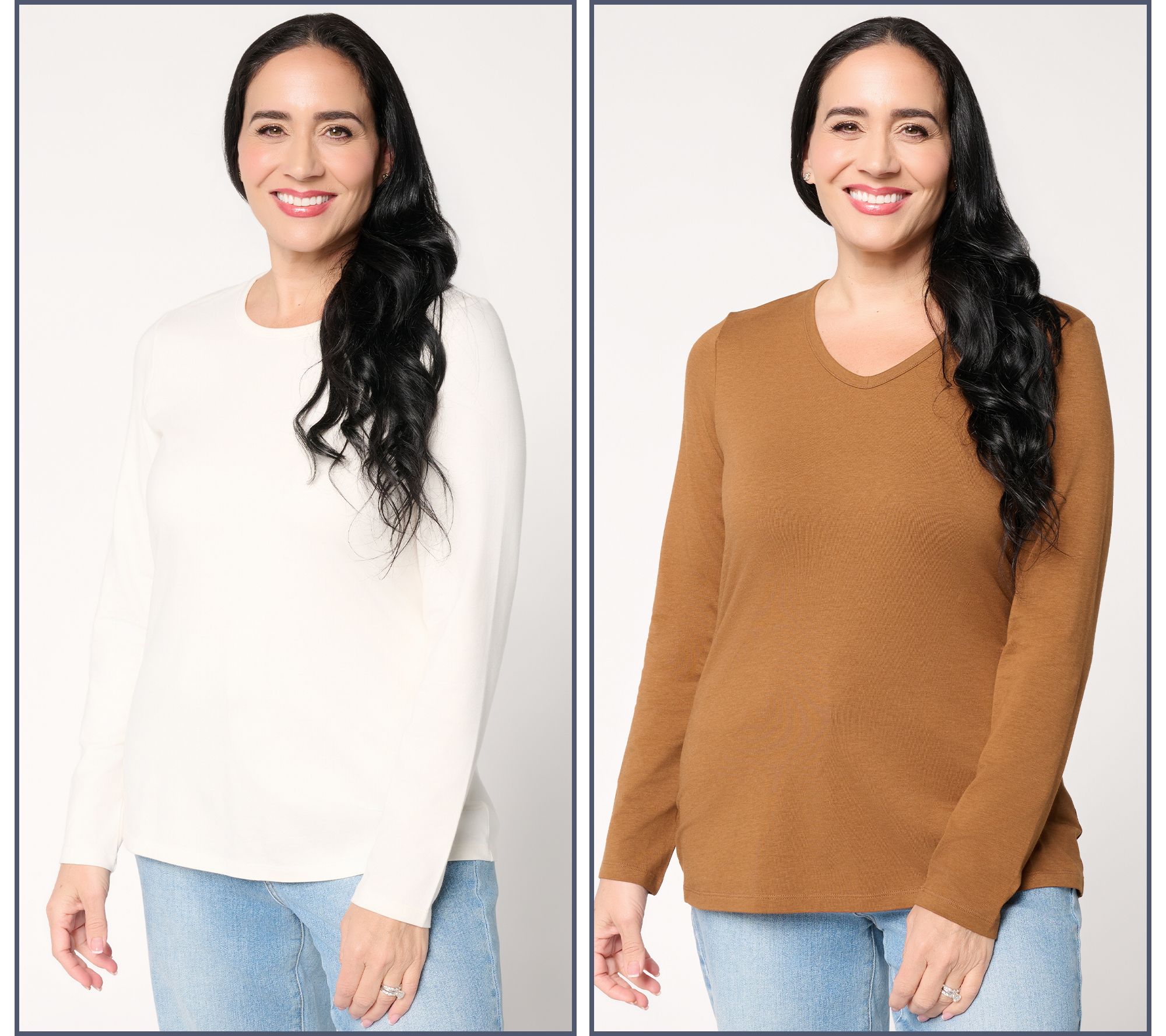 "As Is" Denim & Co. Essentials Favorite Jersey 2Pk Variety Top