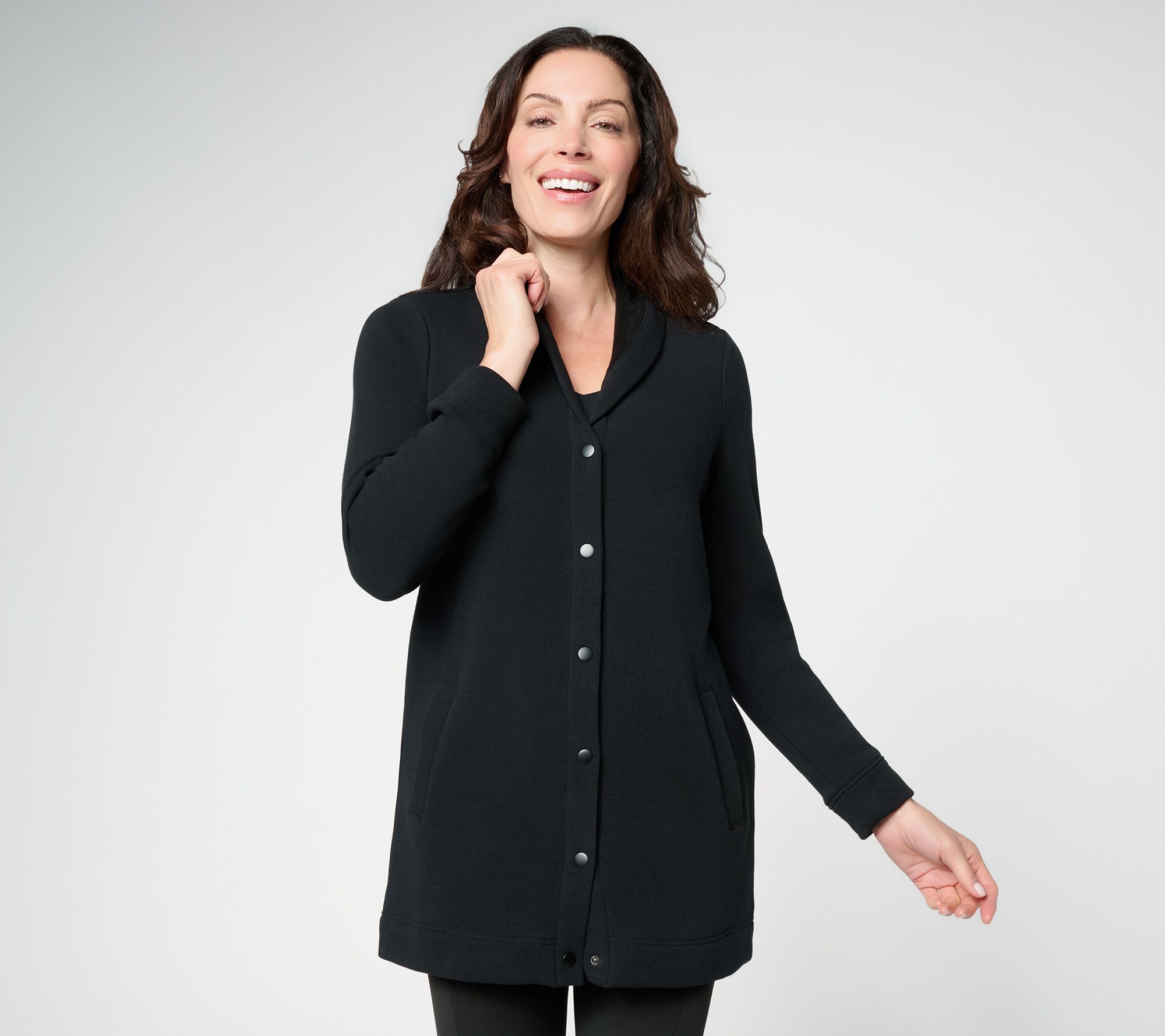 Denim & Co. Active Regular Lush Lined Jersey Jacket
