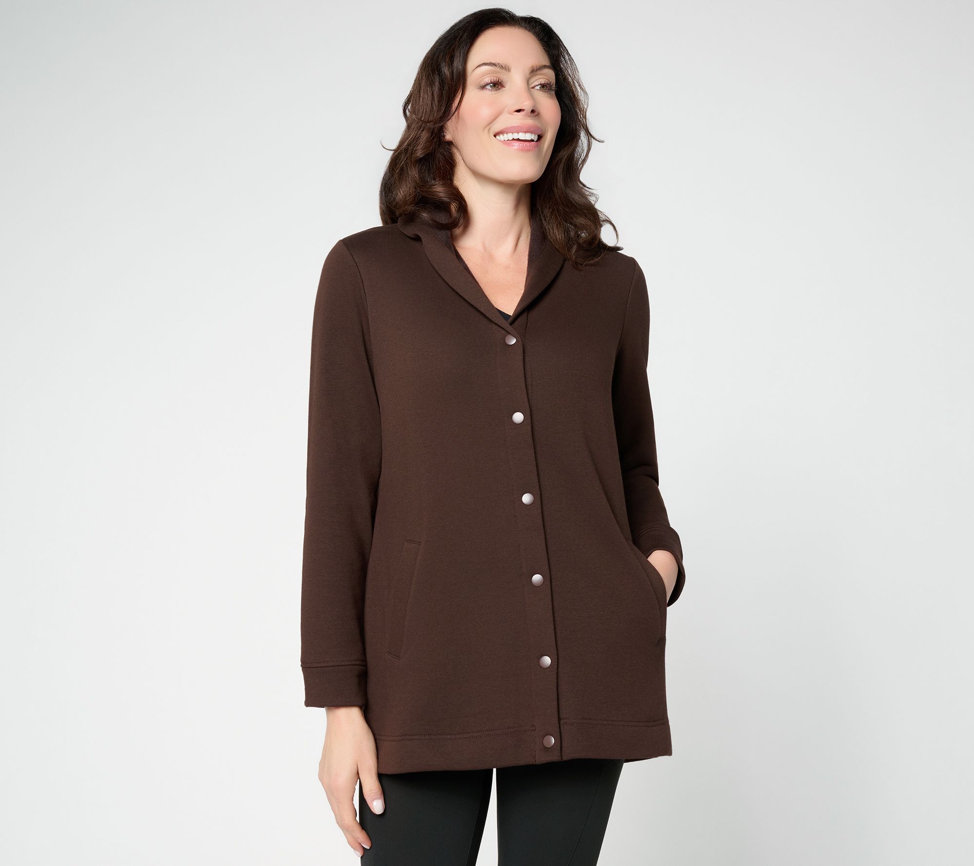 Denim & Co. Active Regular Lush Lined Jersey Jacket