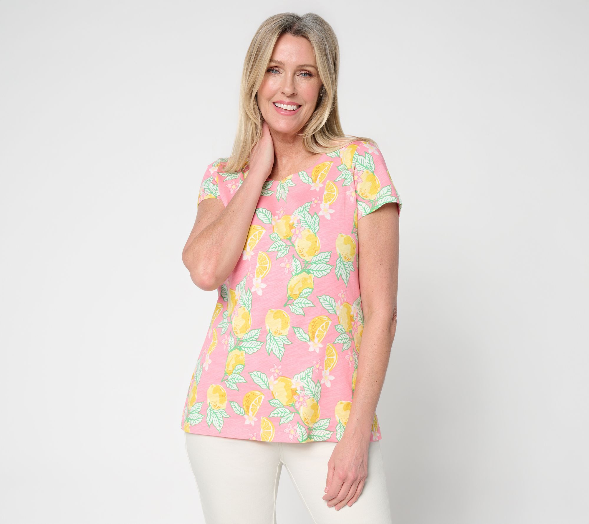 "As Is" Belle by Kim Gravel Slub Knit Pulp Fiction Short Sleeve Top