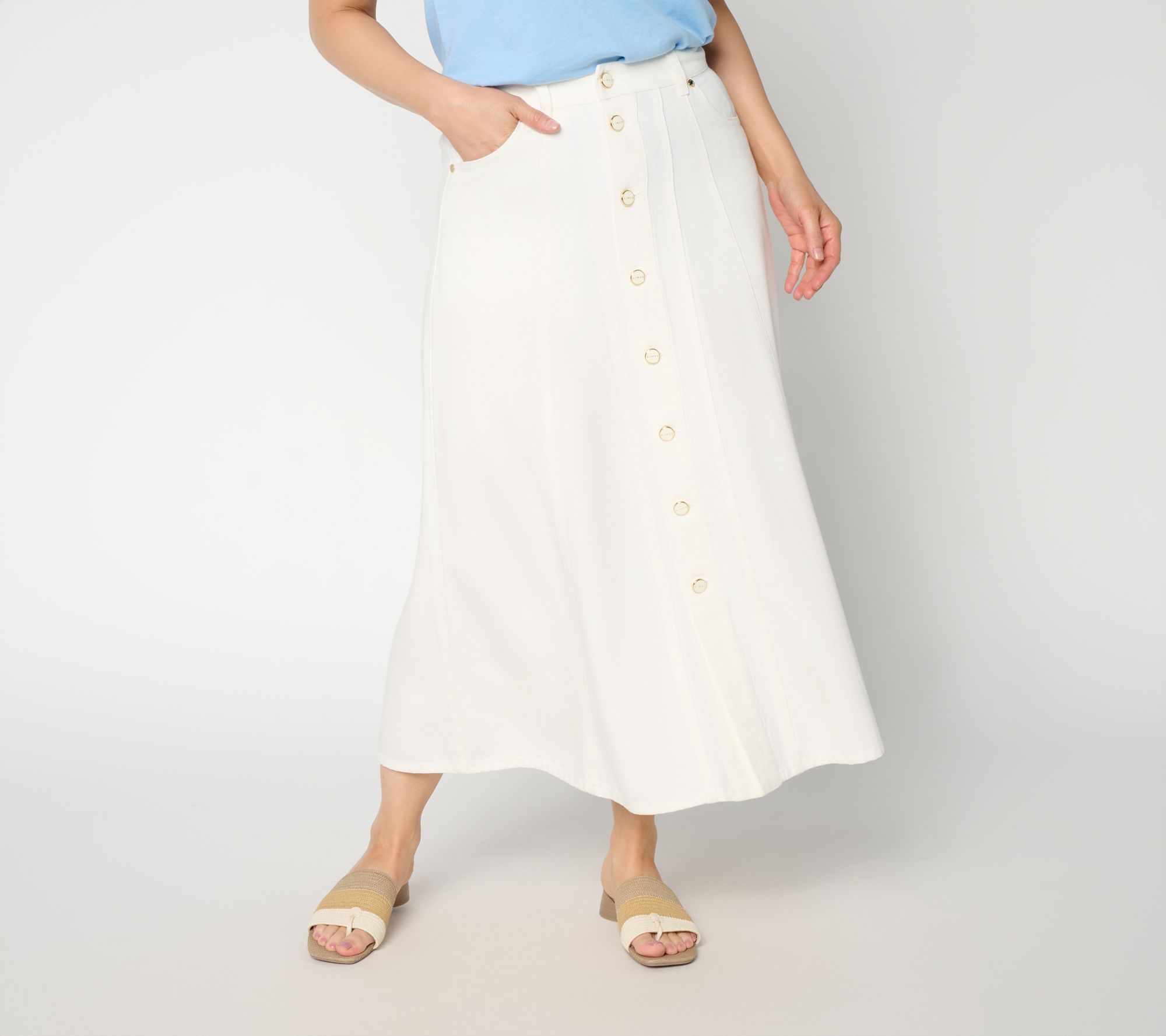 "As Is" Flowee by Aimee Kestenberg A-Line Denim Skirt