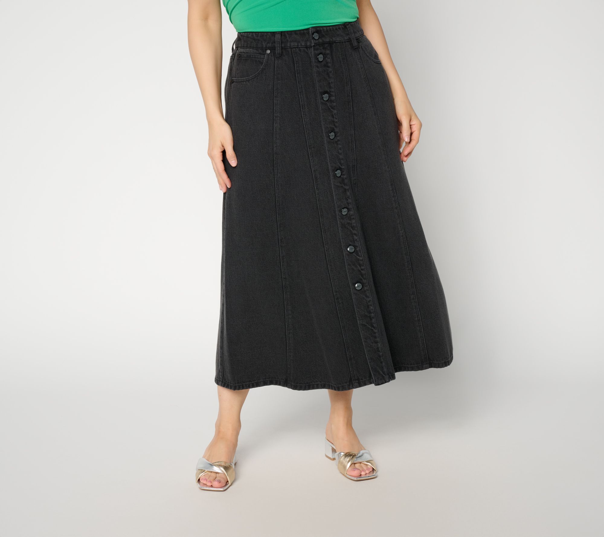 "As Is" Flowee by Aimee Kestenberg A-Line Denim Skirt