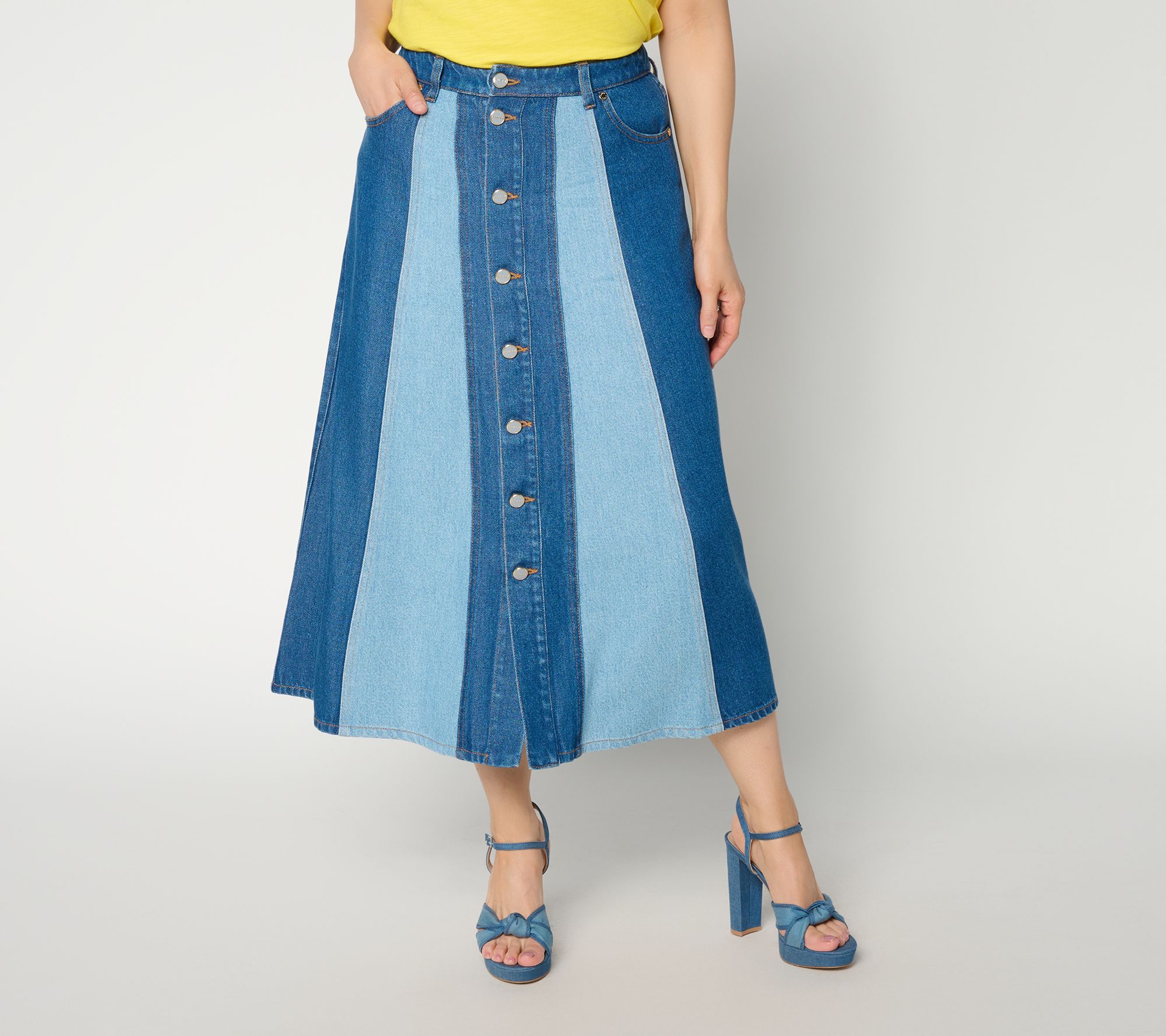 "As Is" Flowee by Aimee Kestenberg A-Line Denim Skirt