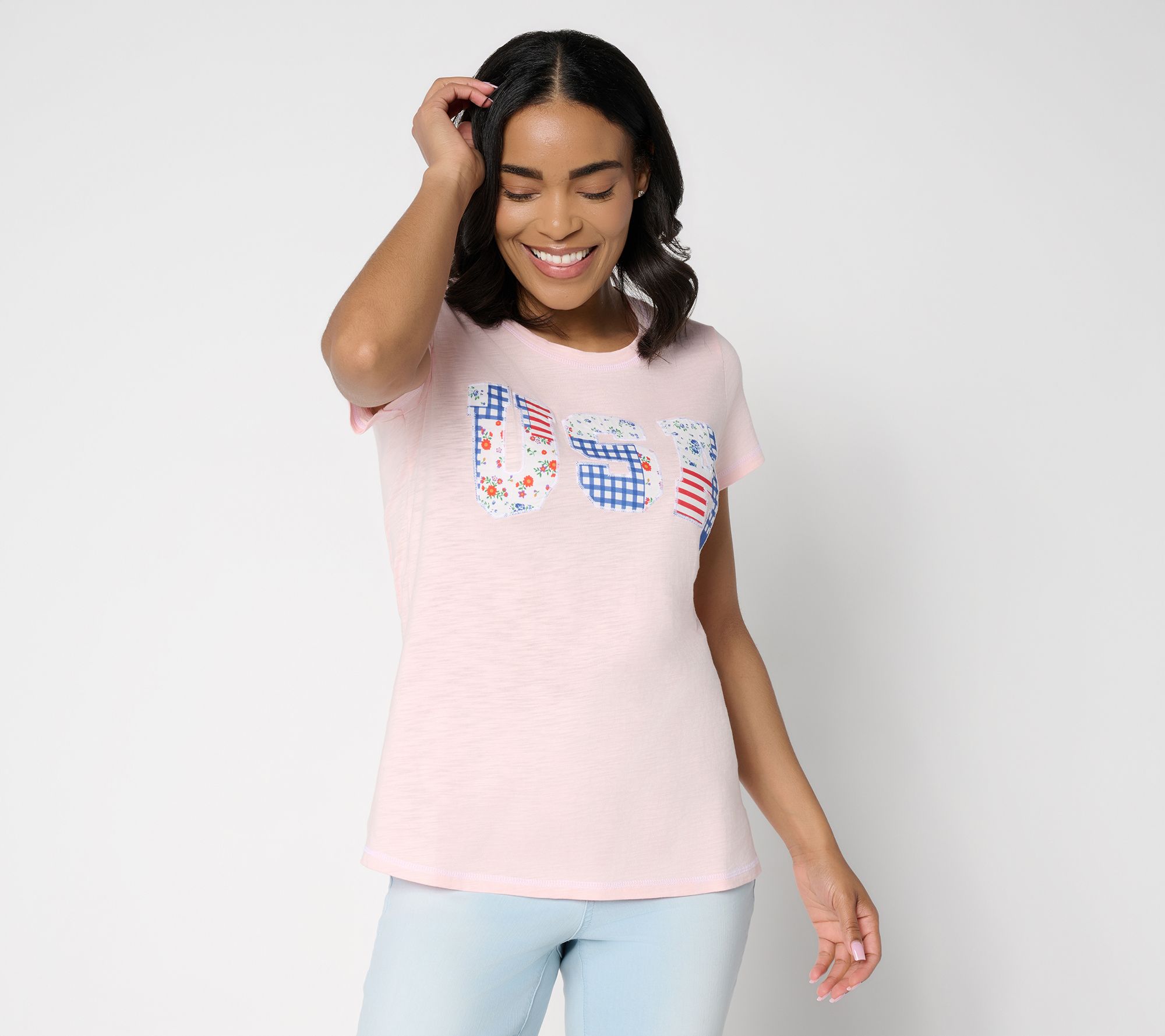 "As Is" Liberty Belles by Kim Gravel Red, White and Bloom USA Tee