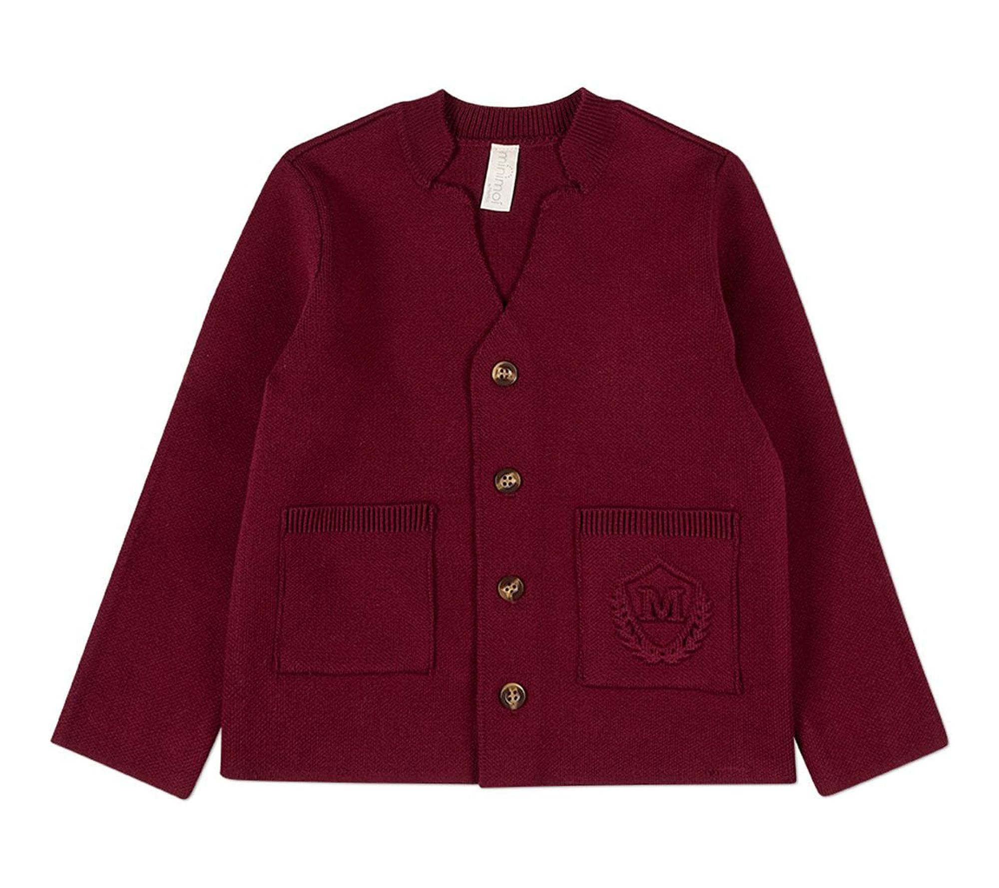 MiniMoi Knit Cardigan With Raised Pocket Crest