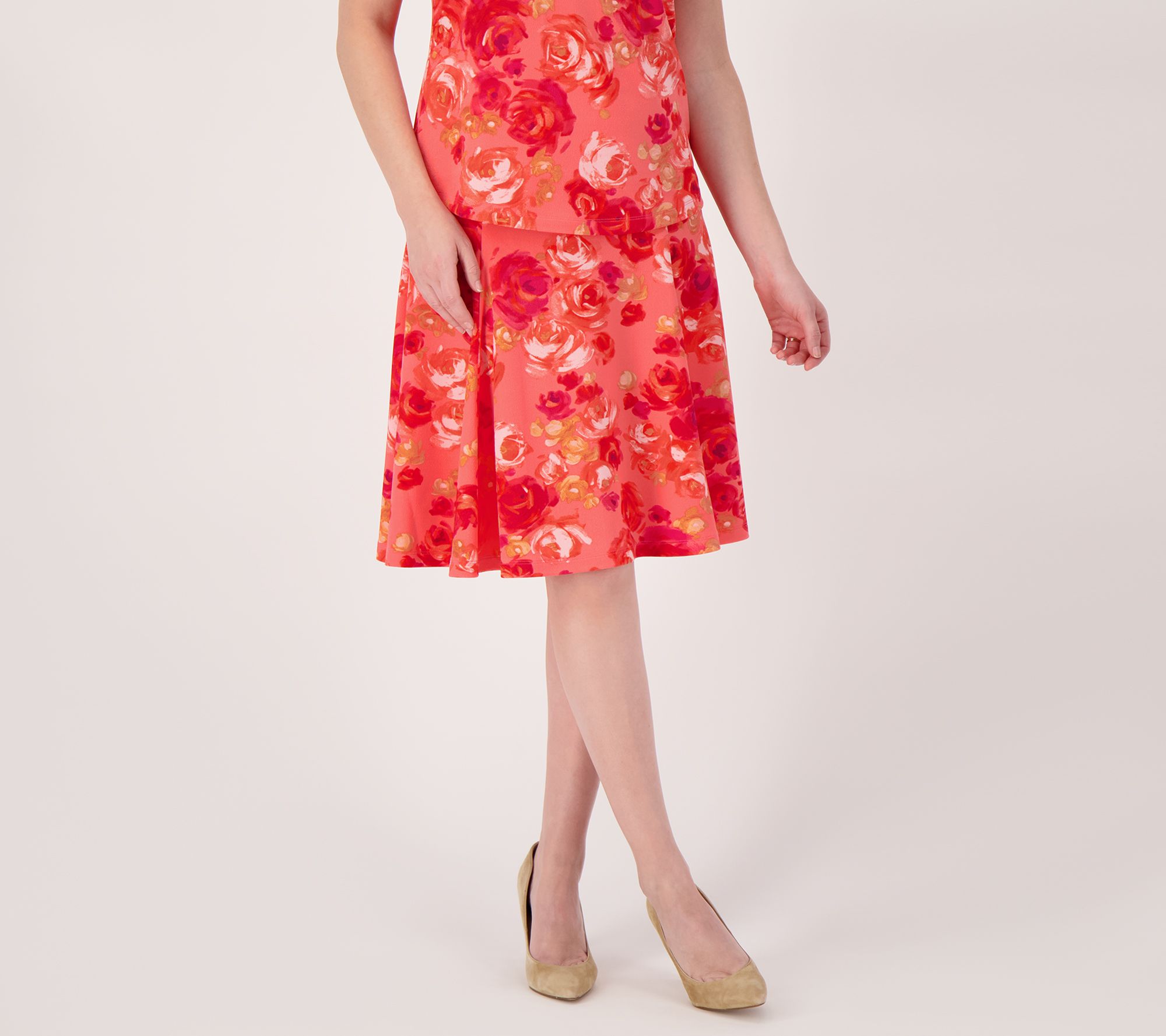 Isaac Mizrahi Live! Printed Pebble Knit Gore Skirt - QVC.com