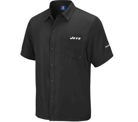 NFL New York Jets Sideline Short-Sleeved Button-Down Shirt 