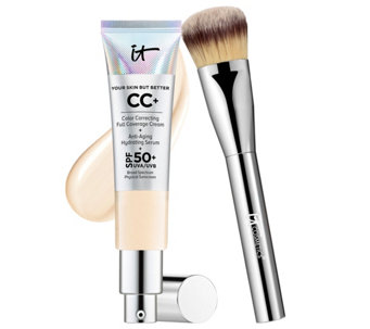IT Cosmetics Full Coverage Physical SPF 50 CC Cream with Plush Brush - A264626