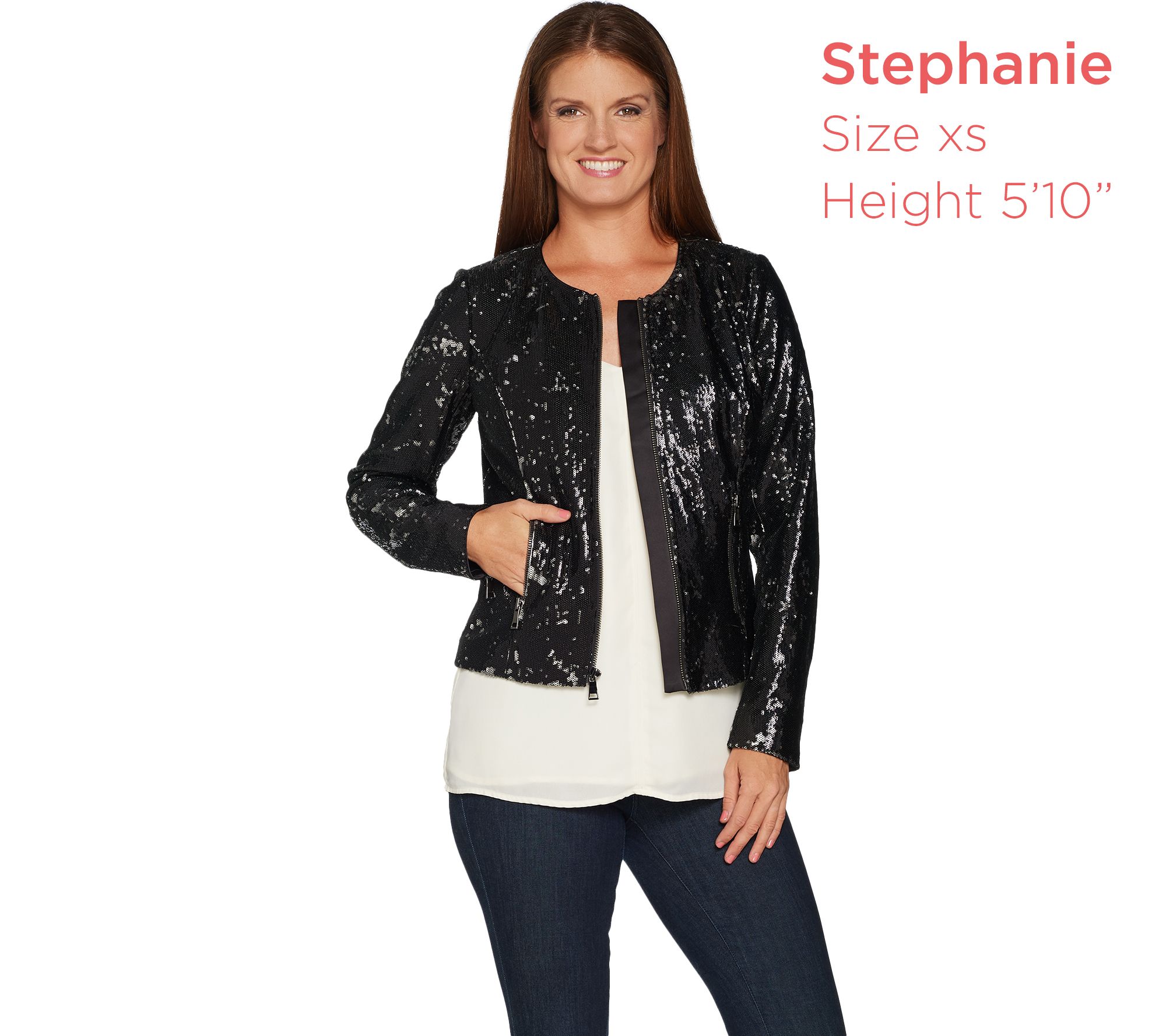 Boutique Aimee Sequin Bomber Jacket