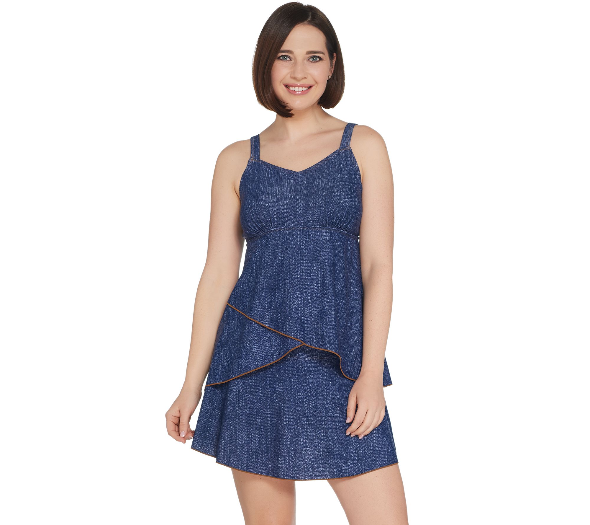 qvc denim and co swimsuits