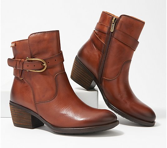 Pikolinos Leather Buckle Ankle Boots