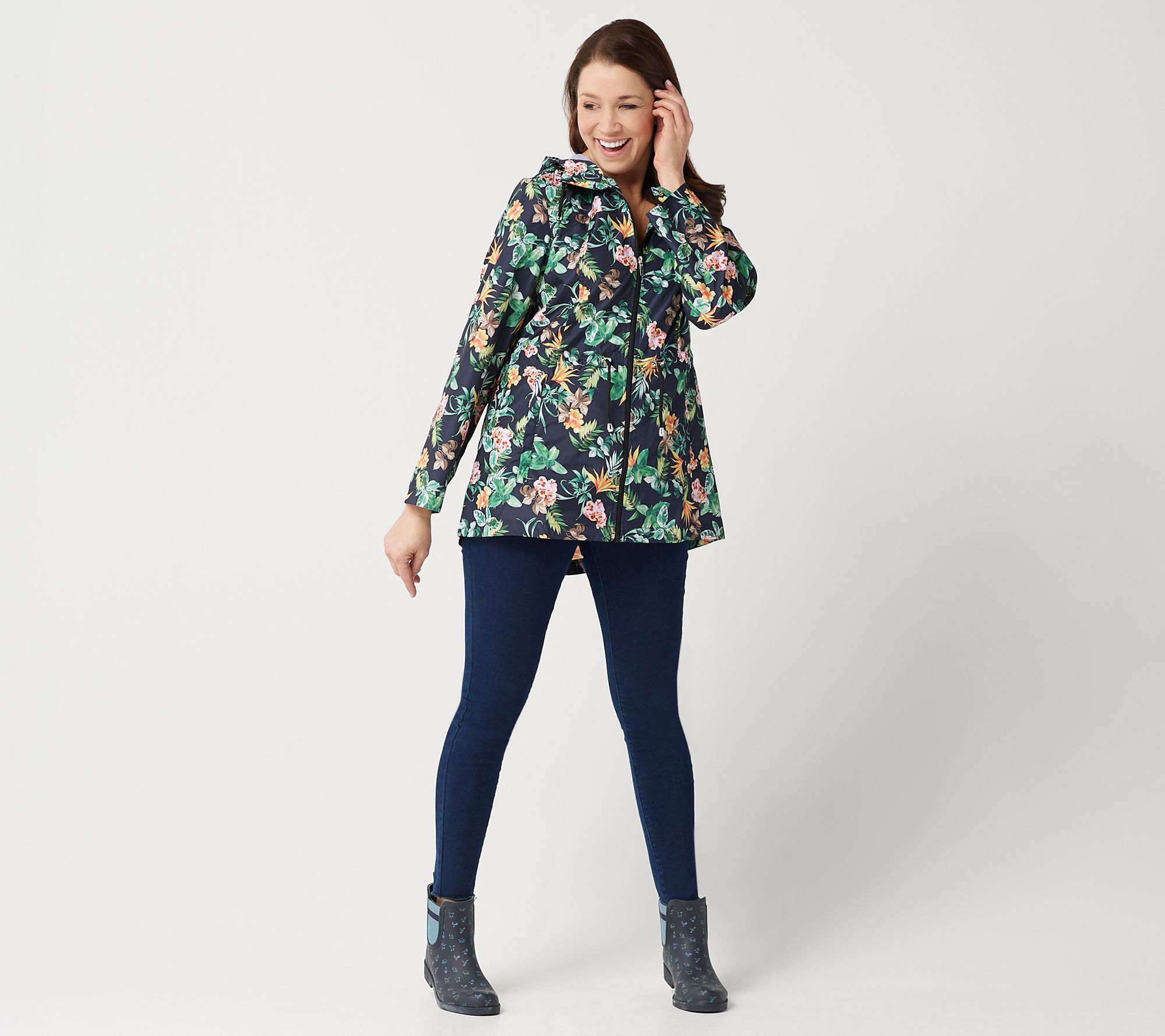 susan graver packable raincoat