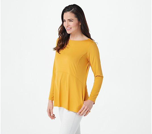 Joan Rivers Luxe Knit Long Sleeve Swing Top with Pockets