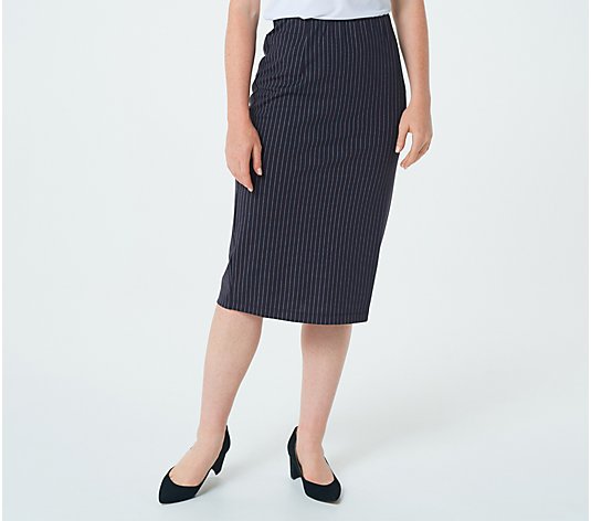 Joan Rivers Midi-Length Pencil Skirt with Kick Pleat Detail