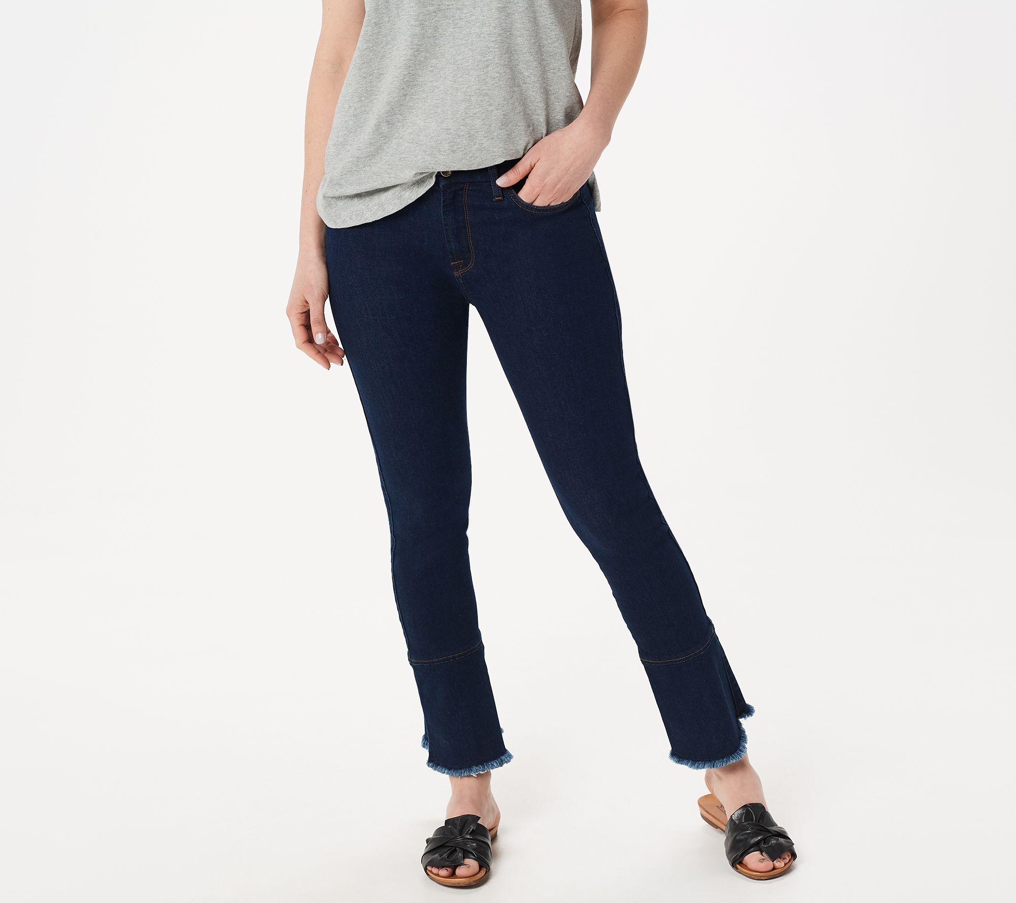 jeans with ruffle hem