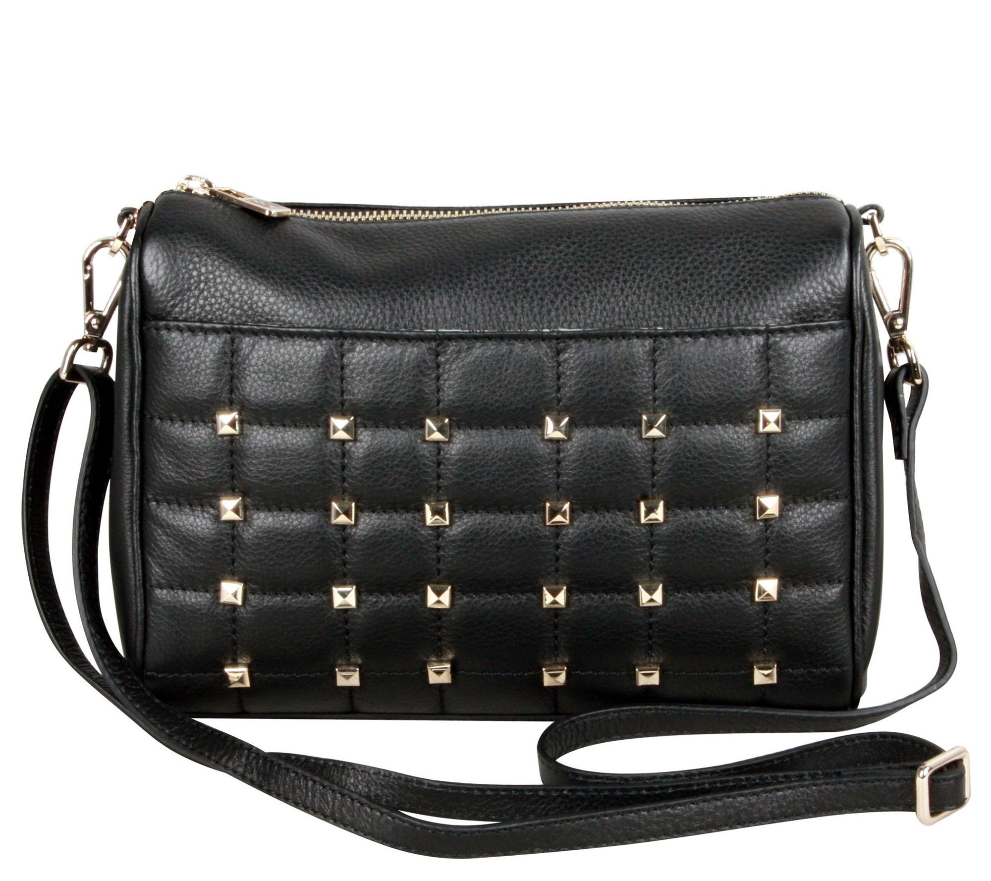 Karla Hanson Irene Studded Leather Crossbody Bag - QVC.com
