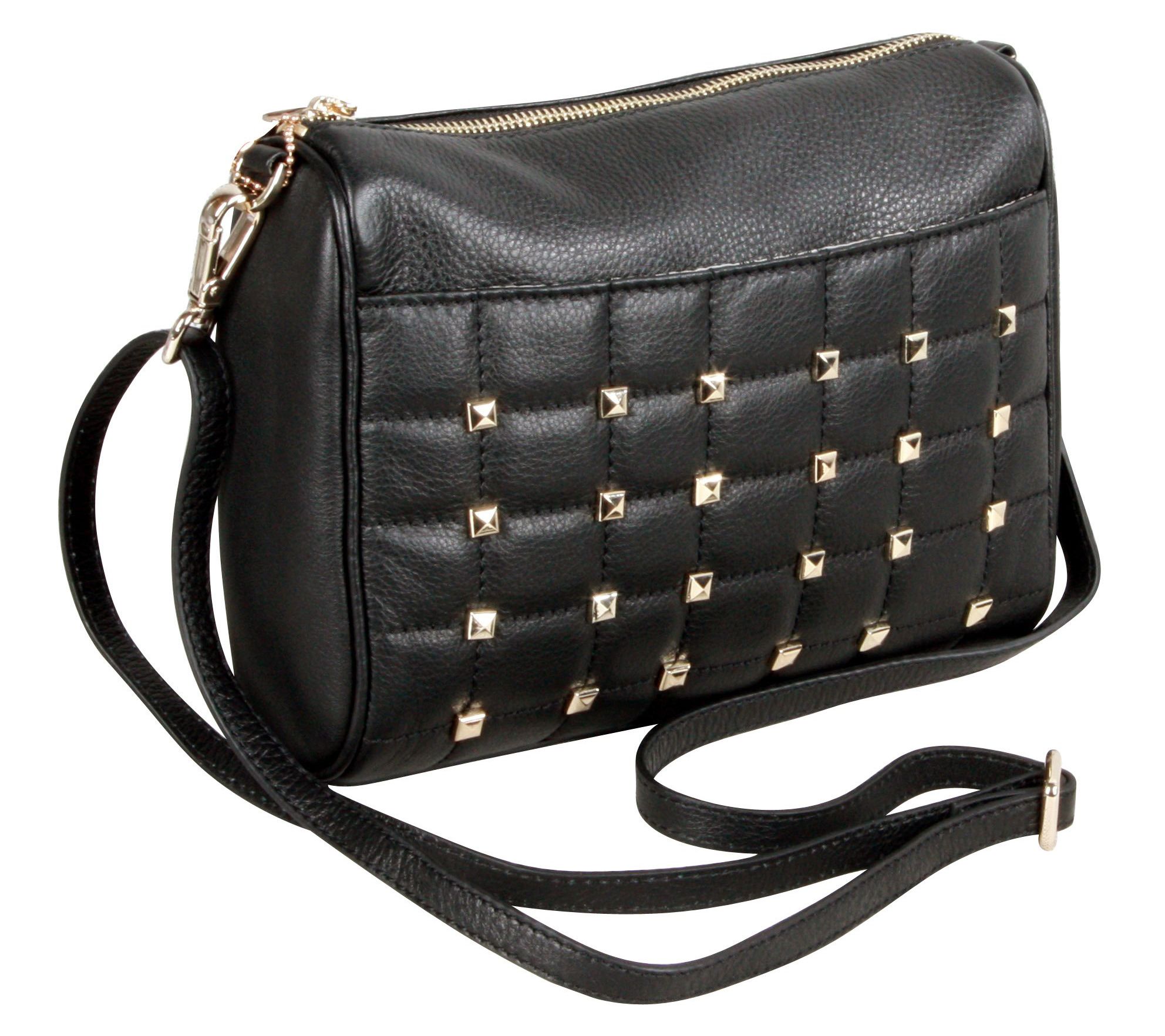 Karla Hanson Irene Studded Leather Crossbody Bag - QVC.com
