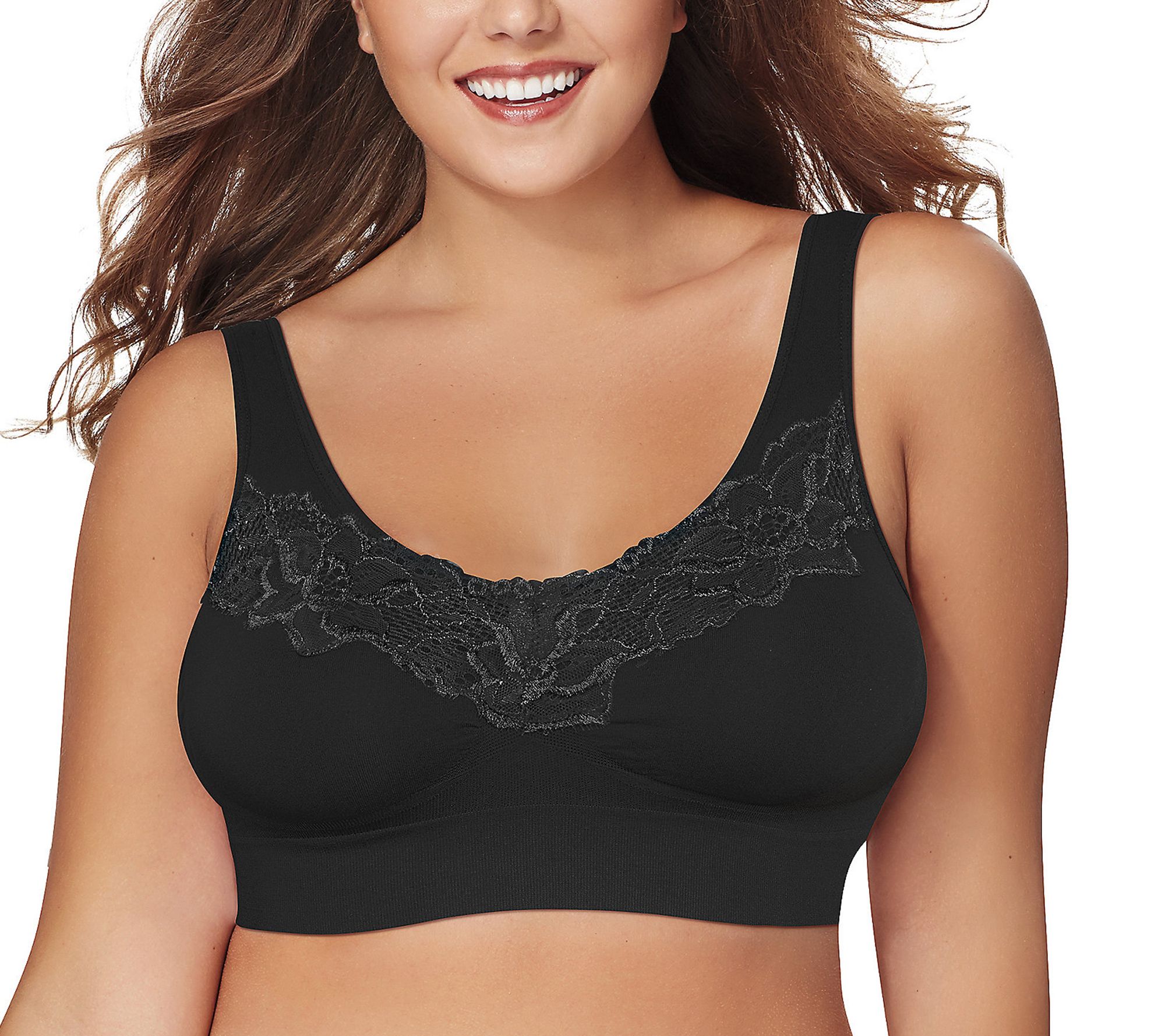 Women's Cotton Full Coverage Wirefree Non-padded Lace Plus, 58% OFF