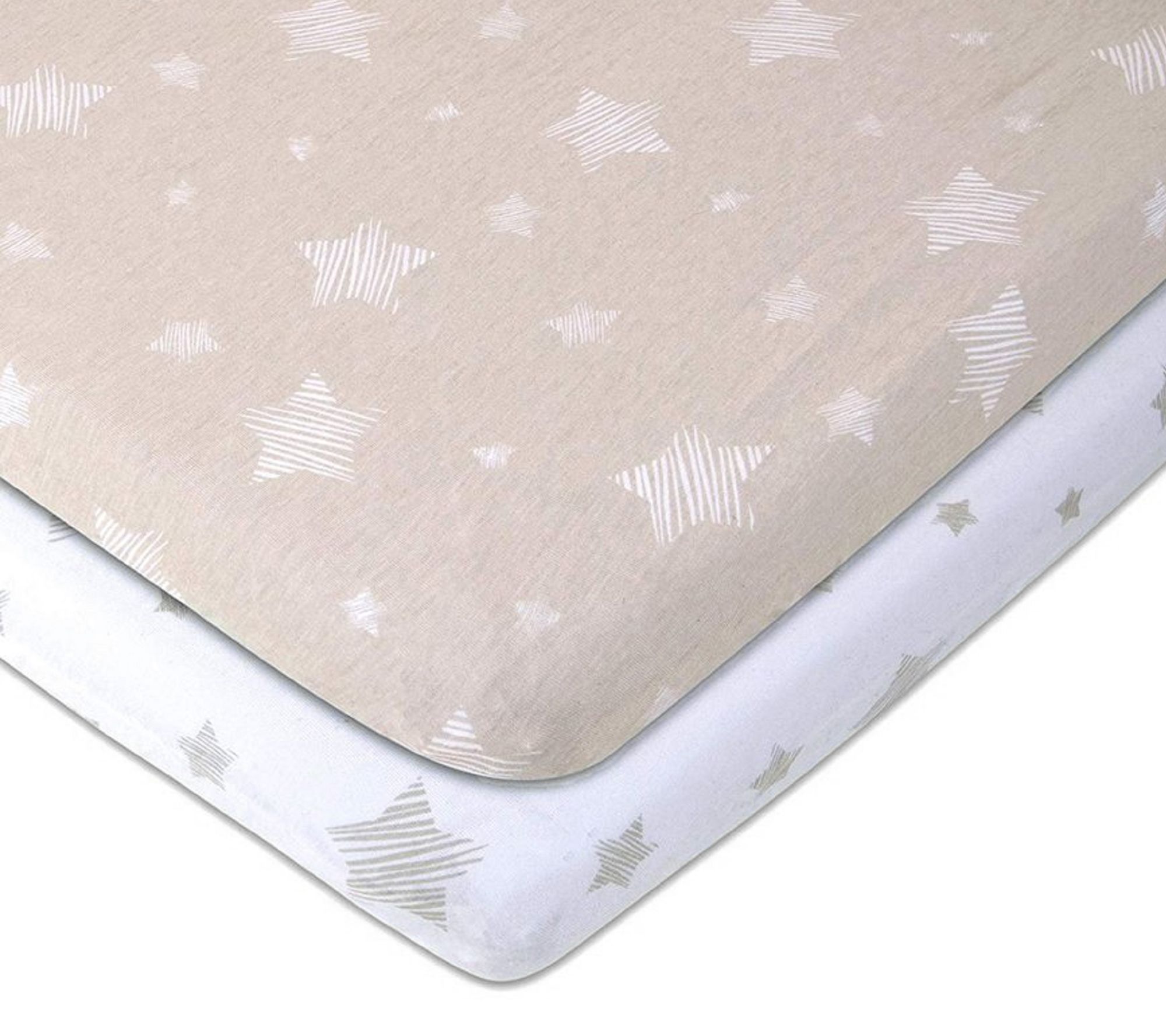 Ely's & Co. Set of 2 Tan Star Print Bassinet Sheets