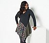 Truth + Style Mix Media Tunic with Printed Woven Panels