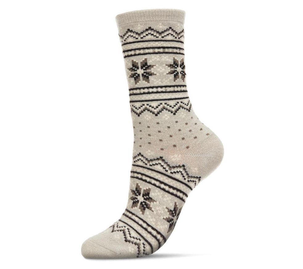 Memoi Fairisle Cashmere Crew Socks
