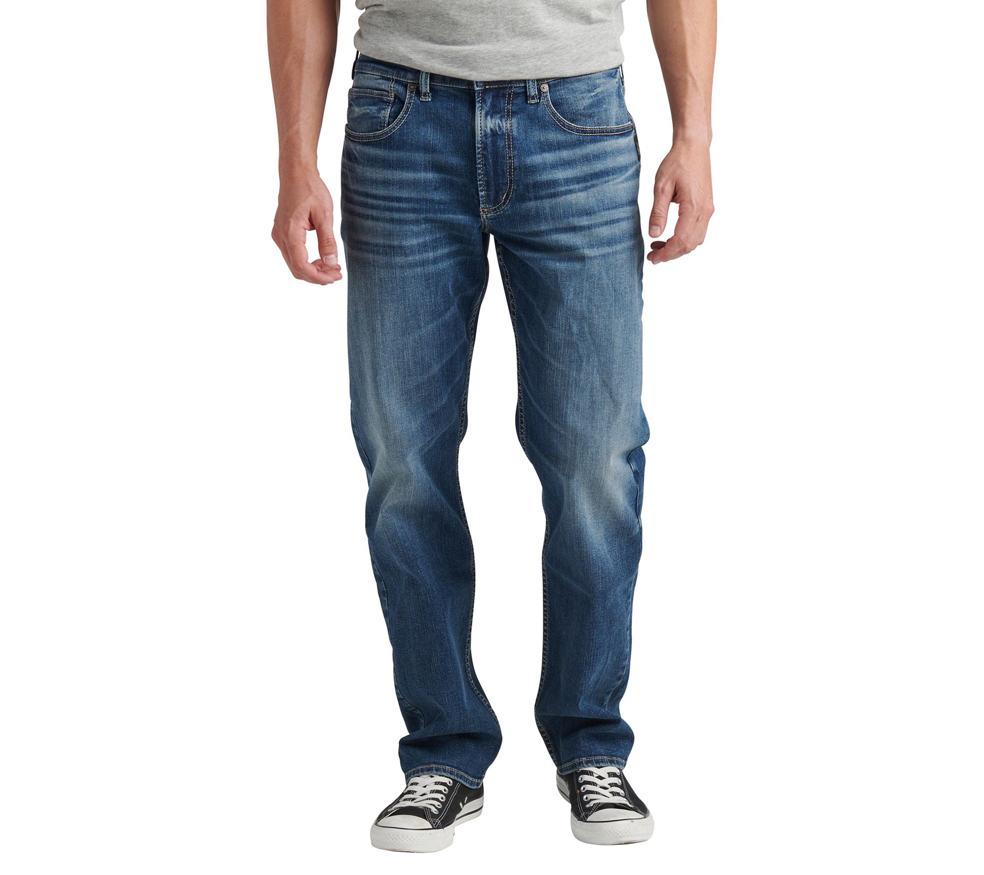 Silver Jeans Co. Eddie Relaxed Fit Tapered Leg Jeans-EKC326 - QVC.com