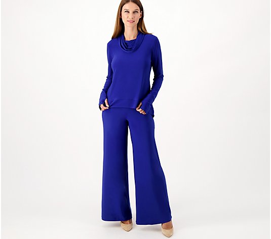 Attitudes by Renee Como Jersey Pull Over & Wide Leg Pants