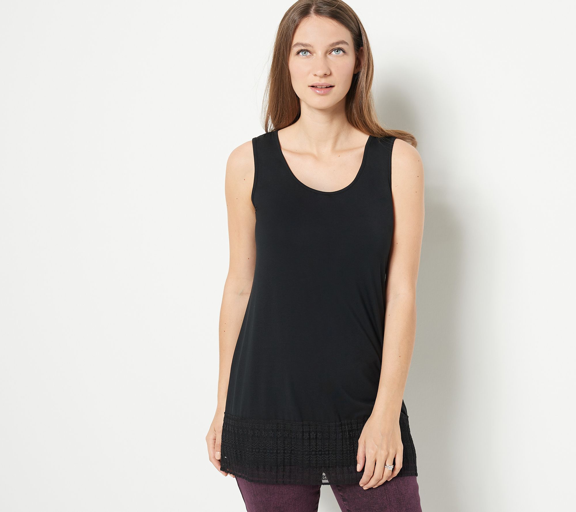 "As Is" LOGO by Lori Goldstein Tank Top with Broomstick Hem